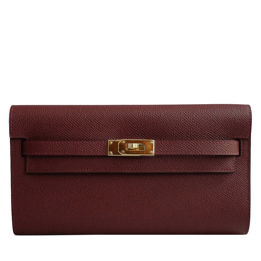 Rouge H Epsom Kelly-To-Go Wallet Gold Hardware, 2026