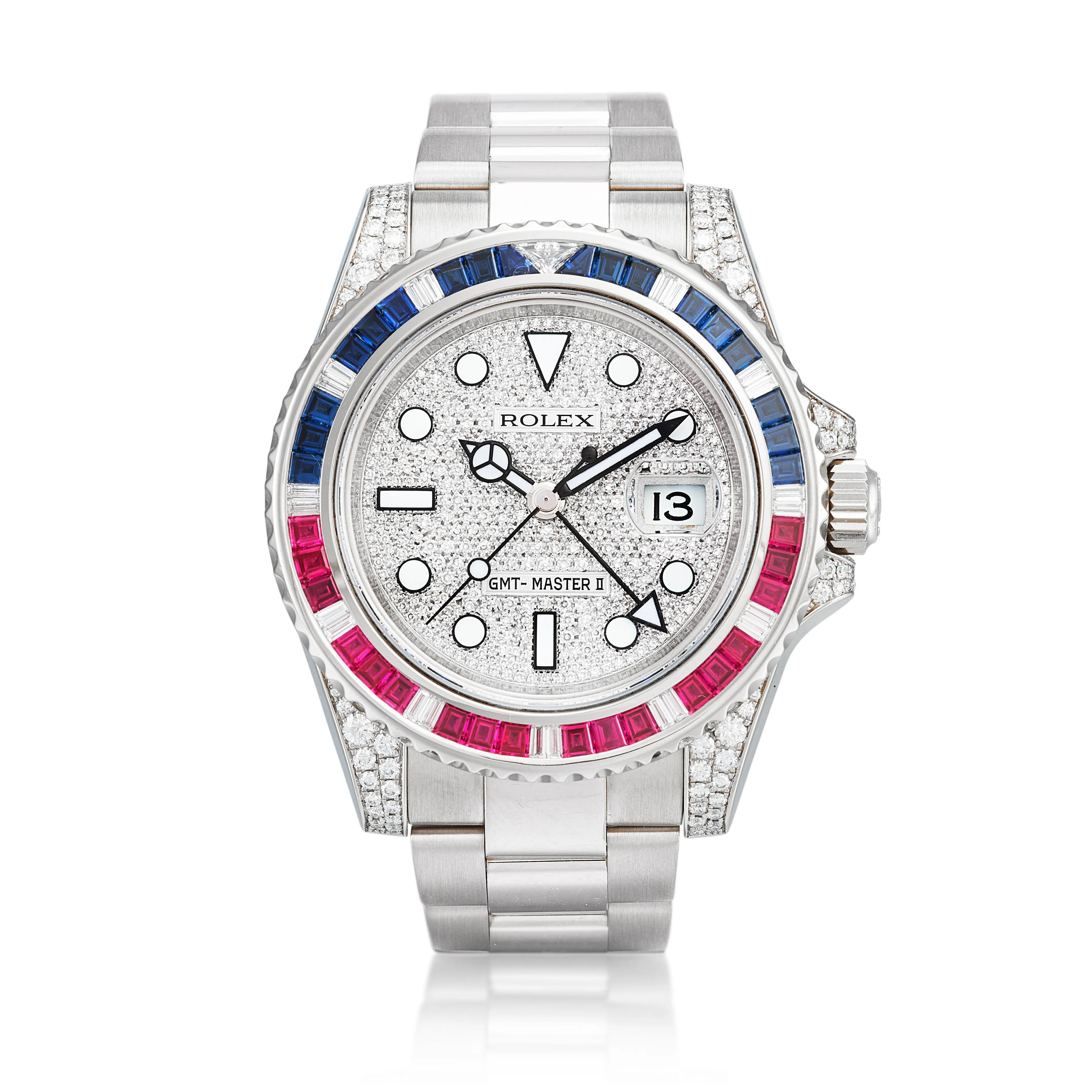 GMT-Master II (Reference 116759SARU), A white gold, diamond, ruby