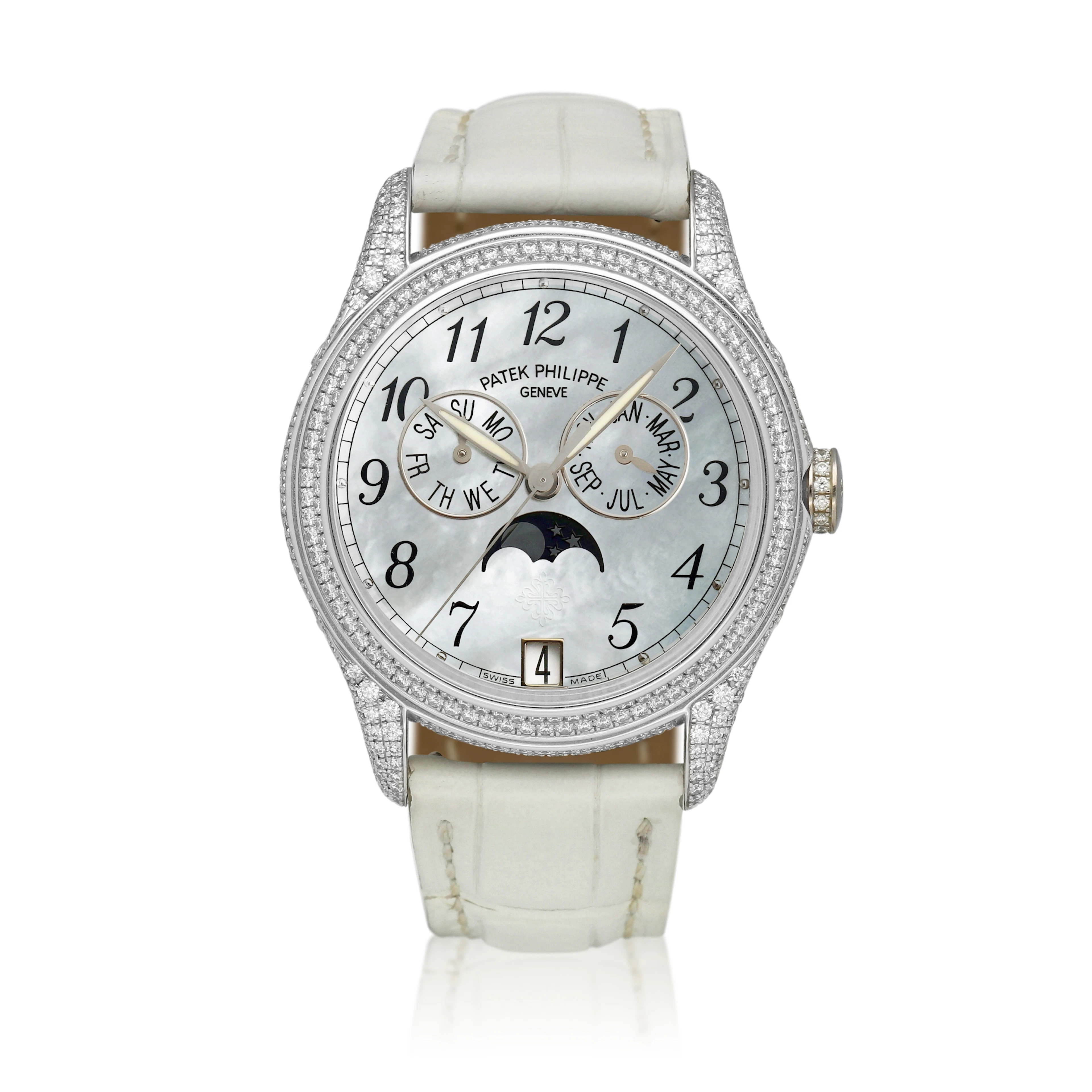 Complications (Reference 4937). A 37mm white gold diamond-set automatic