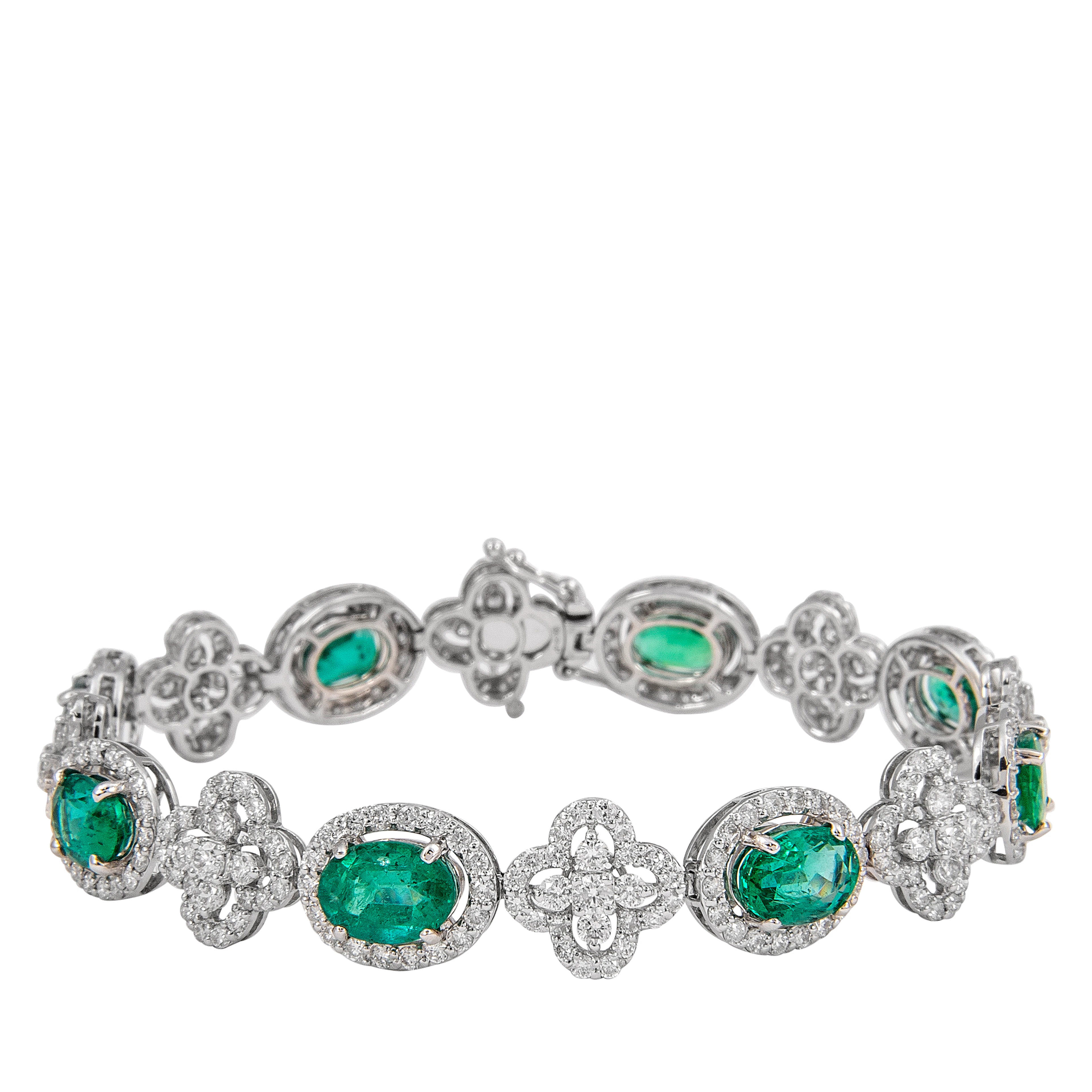 White Gold, 8.25ct Emerald and Diamond Bracelet