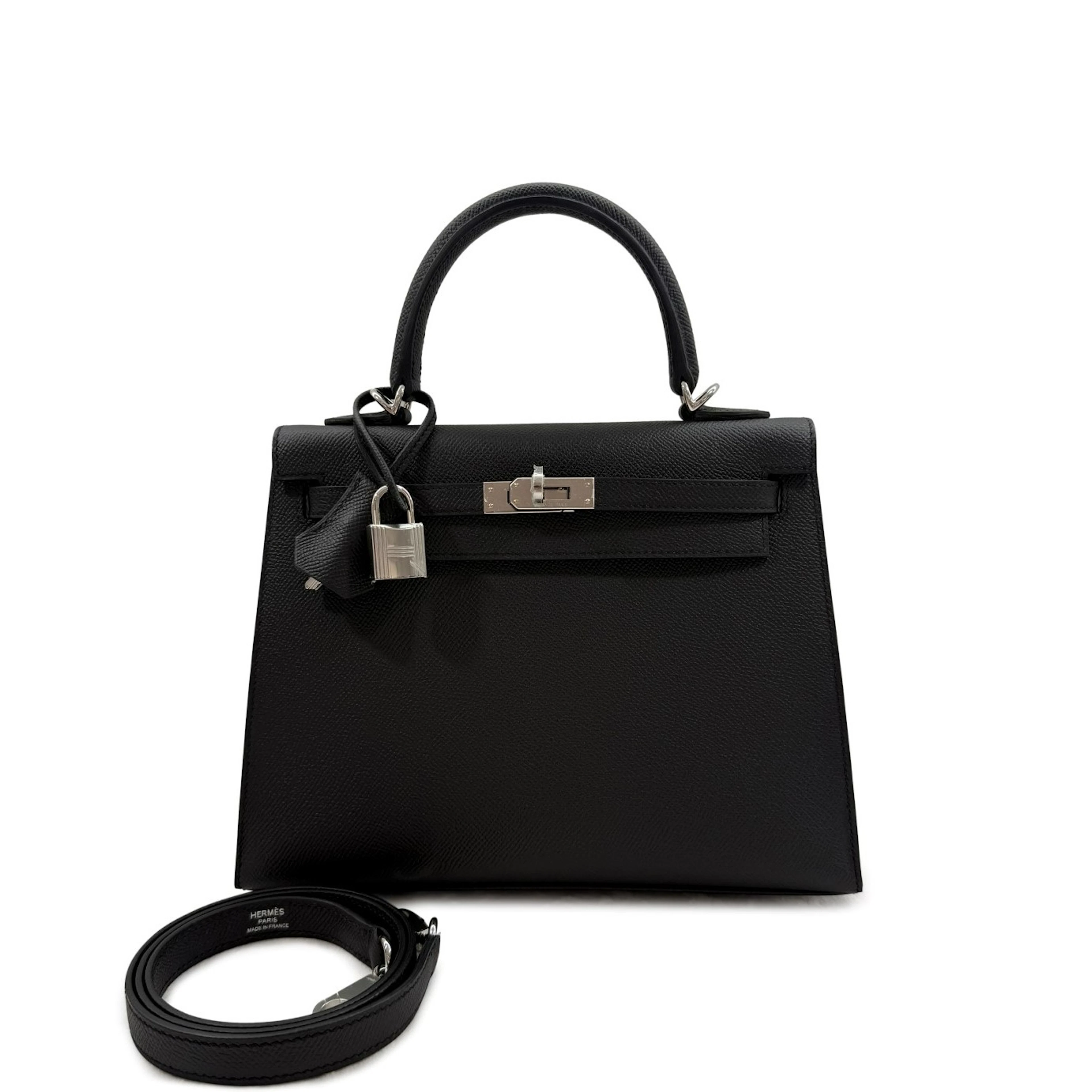 Black Epsom Kelly 25 Sellier Palladium Hardware, 2026