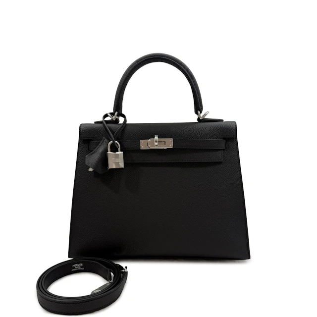 Black Epsom Kelly 25 Sellier Palladium Hardware, 2026