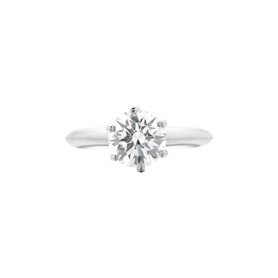 Platinum and 1.27ct Round Brilliant Cut Diamond Engagement Ring