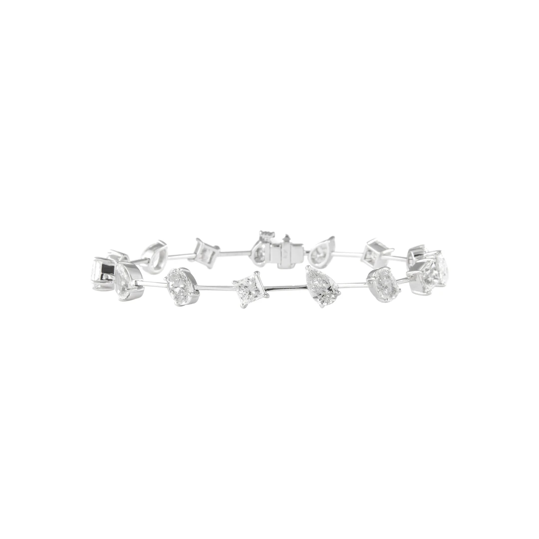 White Gold and 7.50ctw Fancy Cut Diamond Bracelet