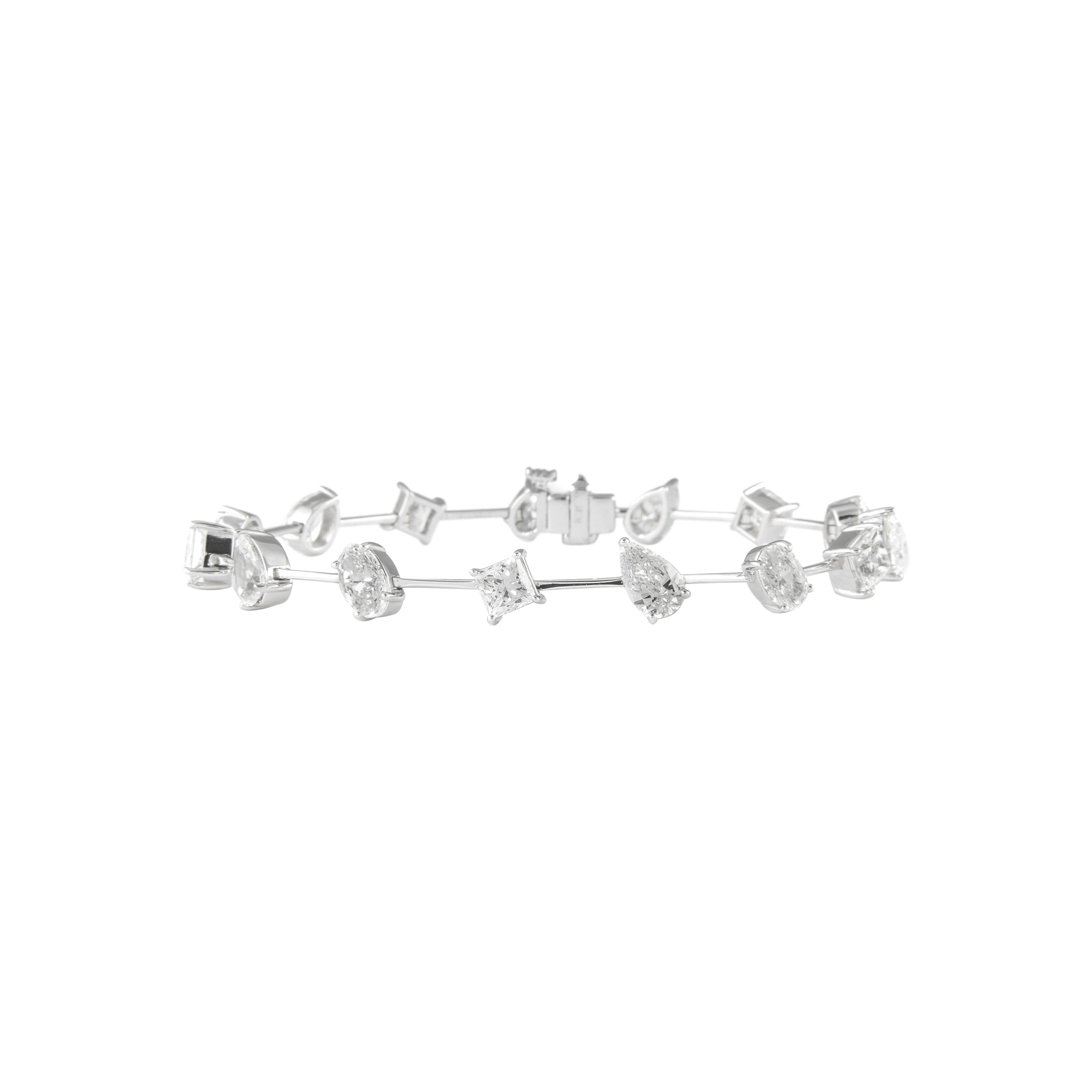 White Gold and 7.50ctw Fancy Cut Diamond Bracelet