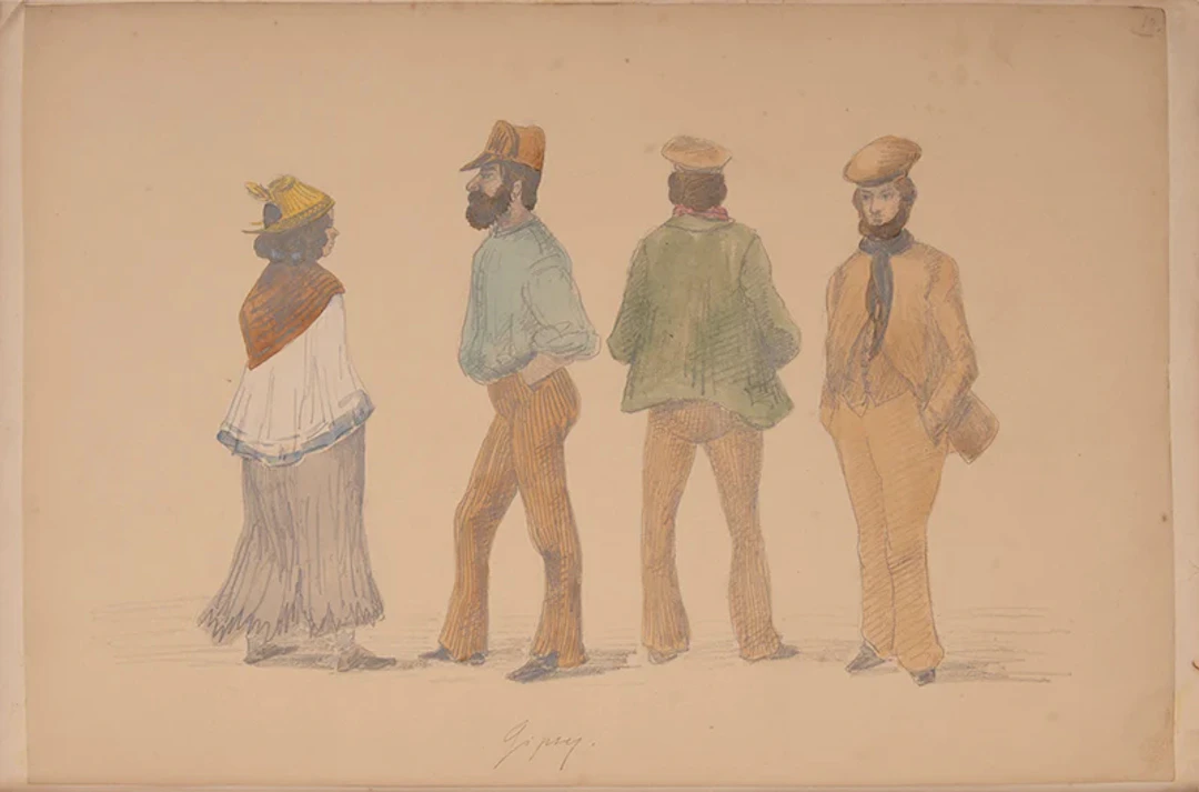 Souvenirs d'Angleterre; Personnages | Album of Pencil and Watercolor Plates