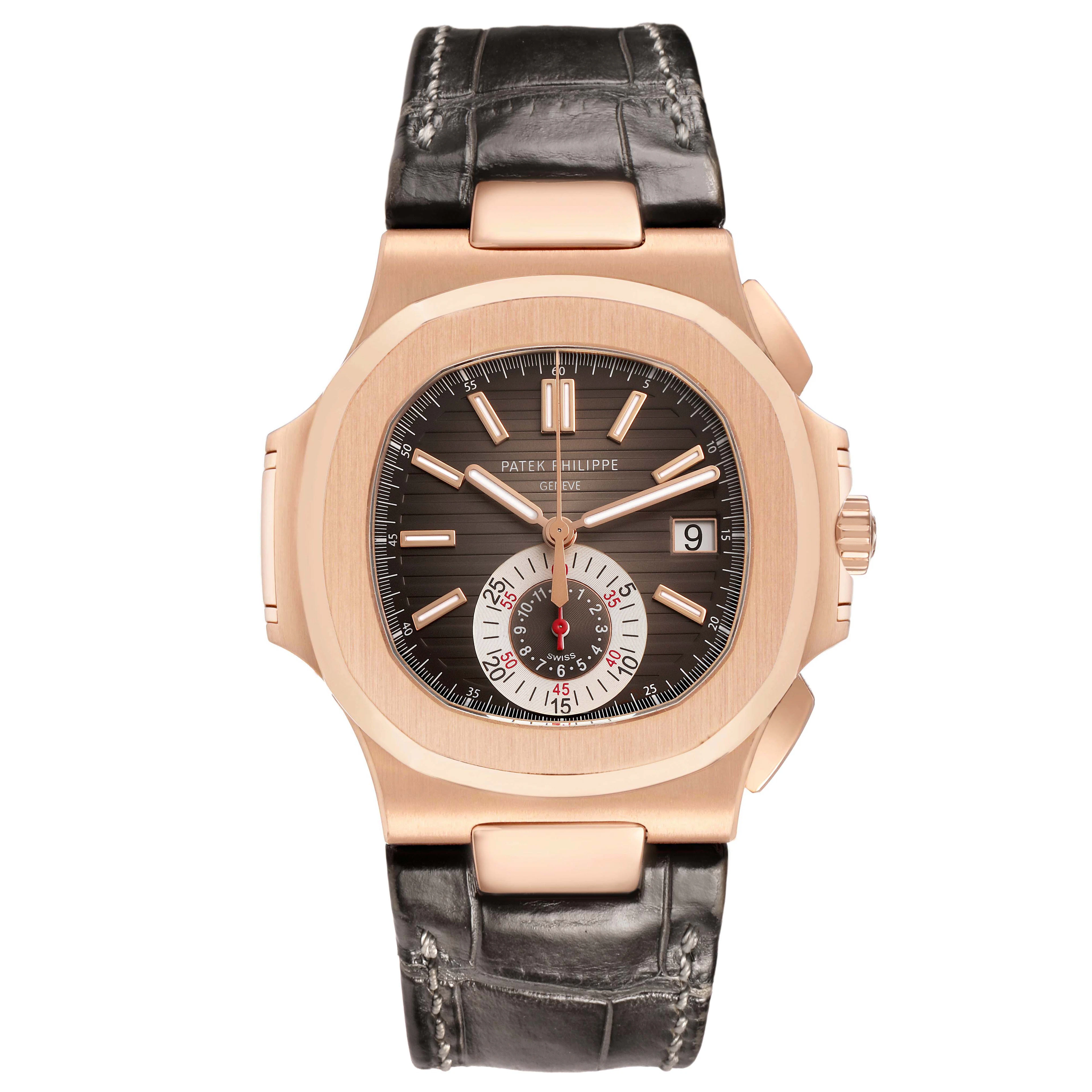 Nautilus (Reference 5980R-001). A 40.5mm rose gold automatic wristwatch