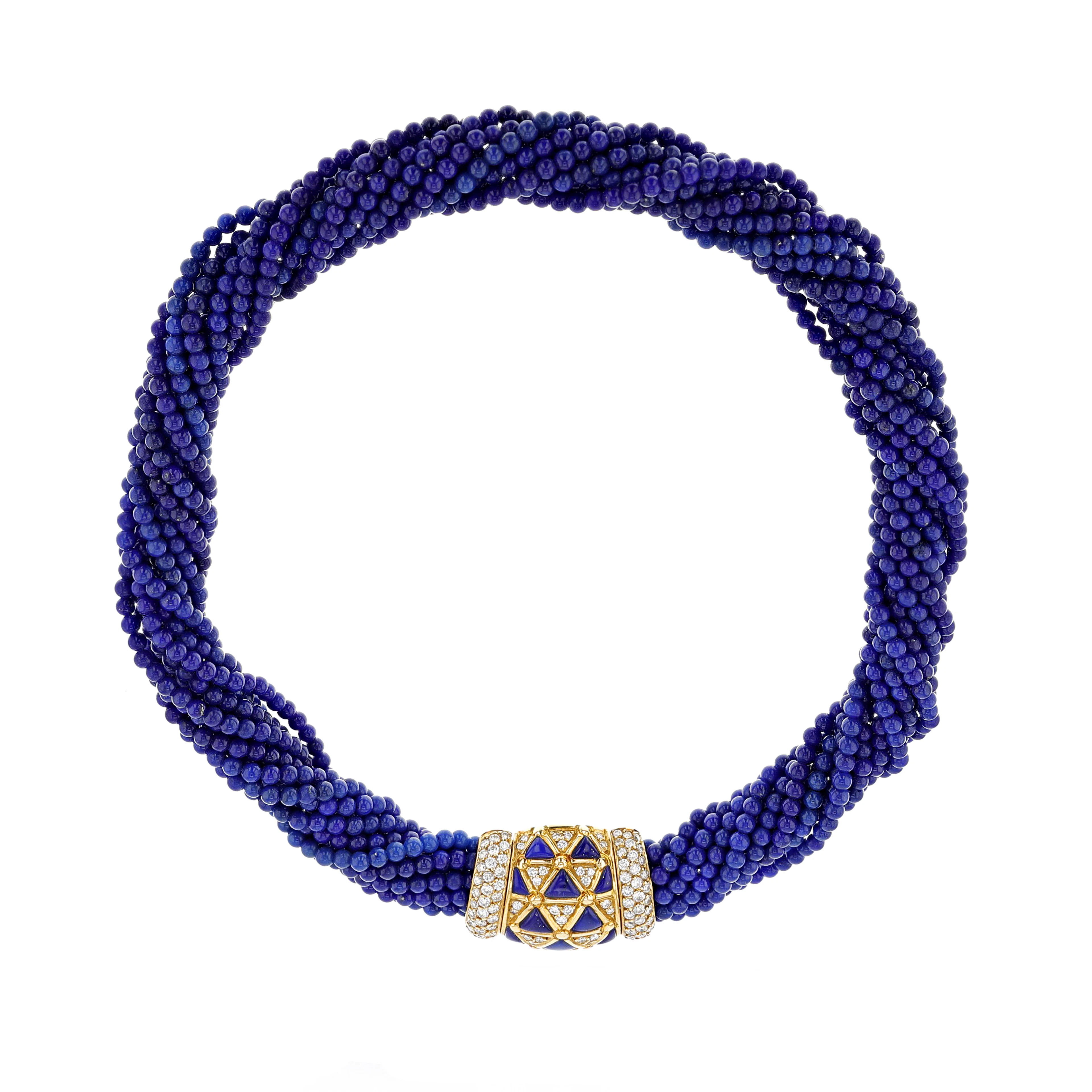 Gold, Lapis Lazuli and Diamond Maryline Necklace