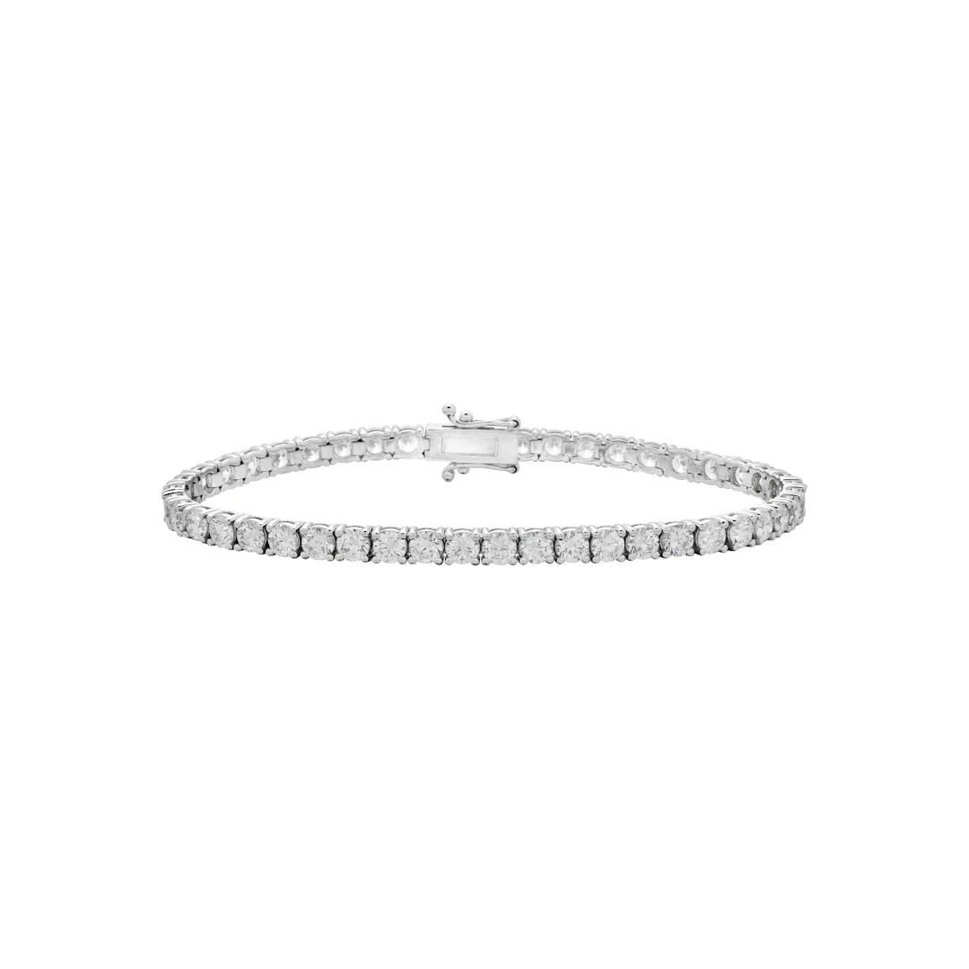 White Gold and 7.00ctw Round Brilliant Cut Diamond Tennis Bracelet