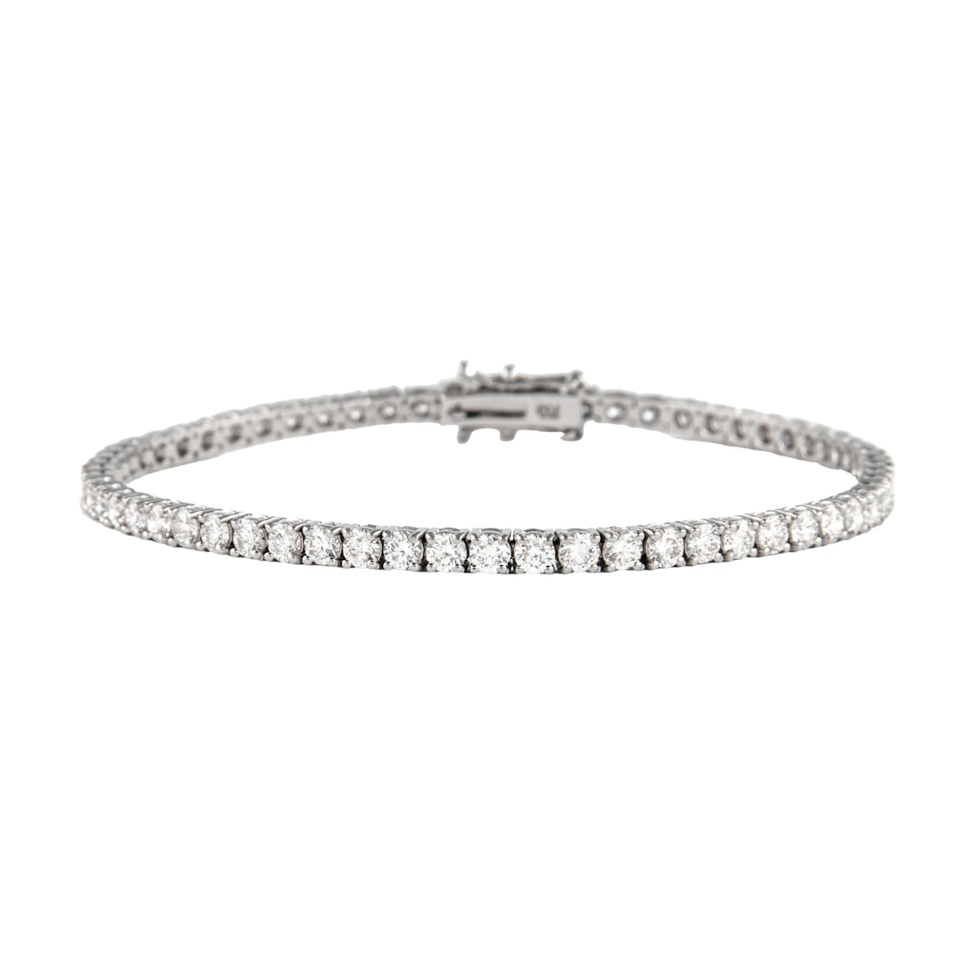 White Gold and 4.85ctw Round Brilliant Cut Diamond Tennis Bracelet