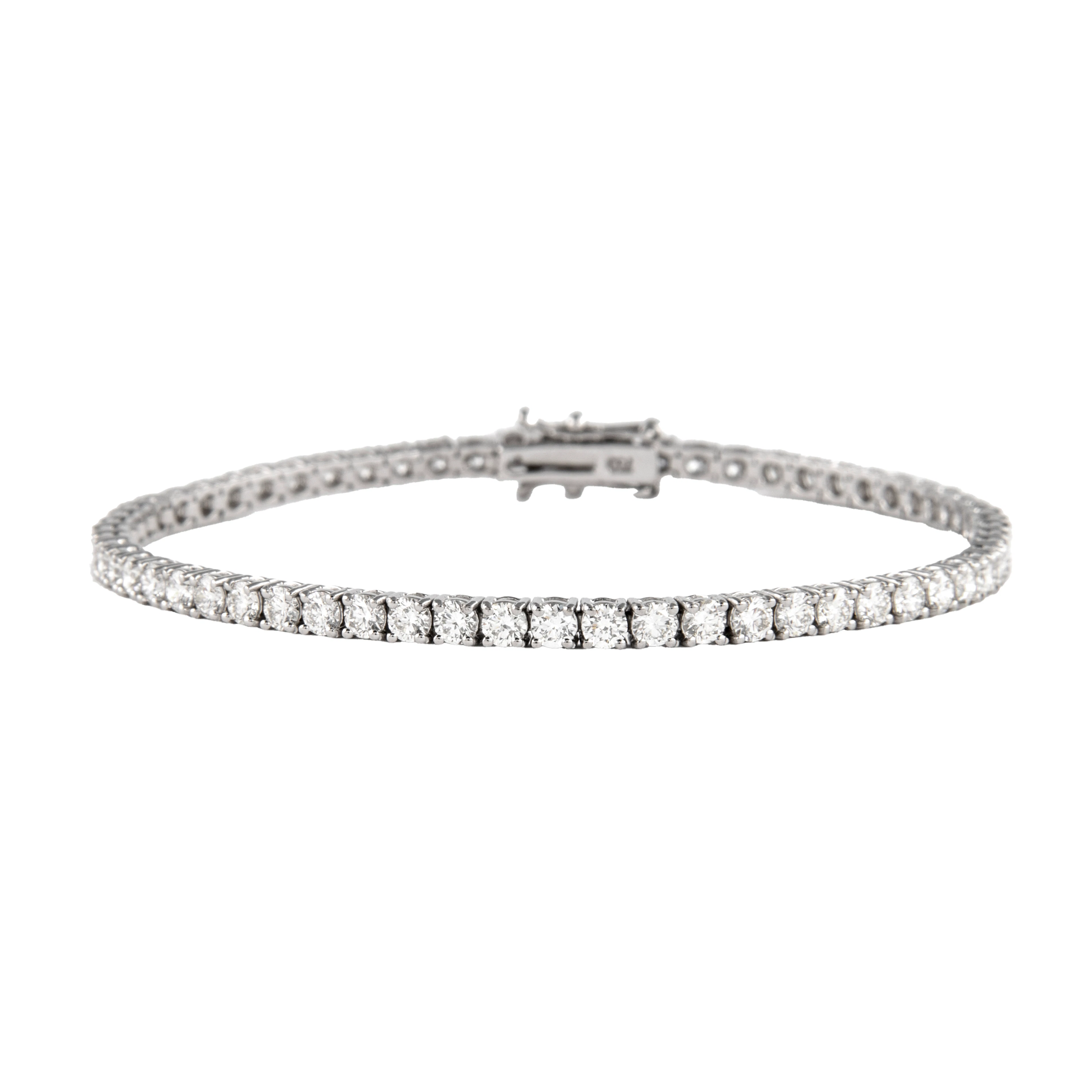 White Gold and 4.85ctw Round Brilliant Cut Diamond Tennis Bracelet