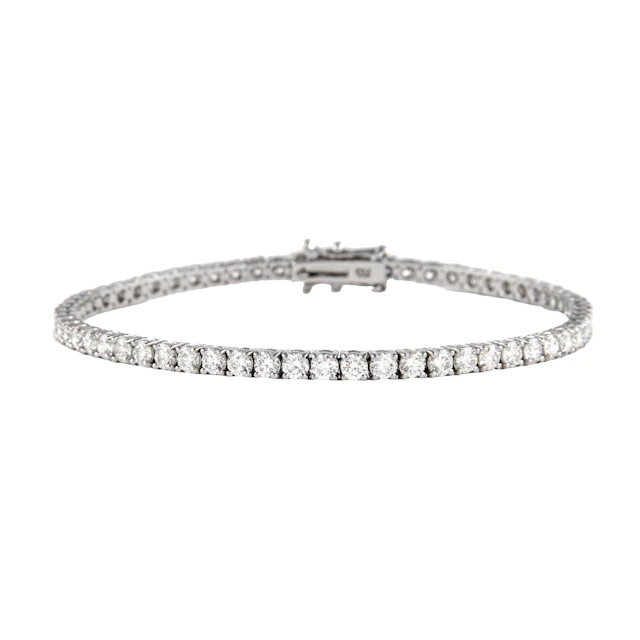 White Gold and 4.85ctw Round Brilliant Cut Diamond Tennis Bracelet