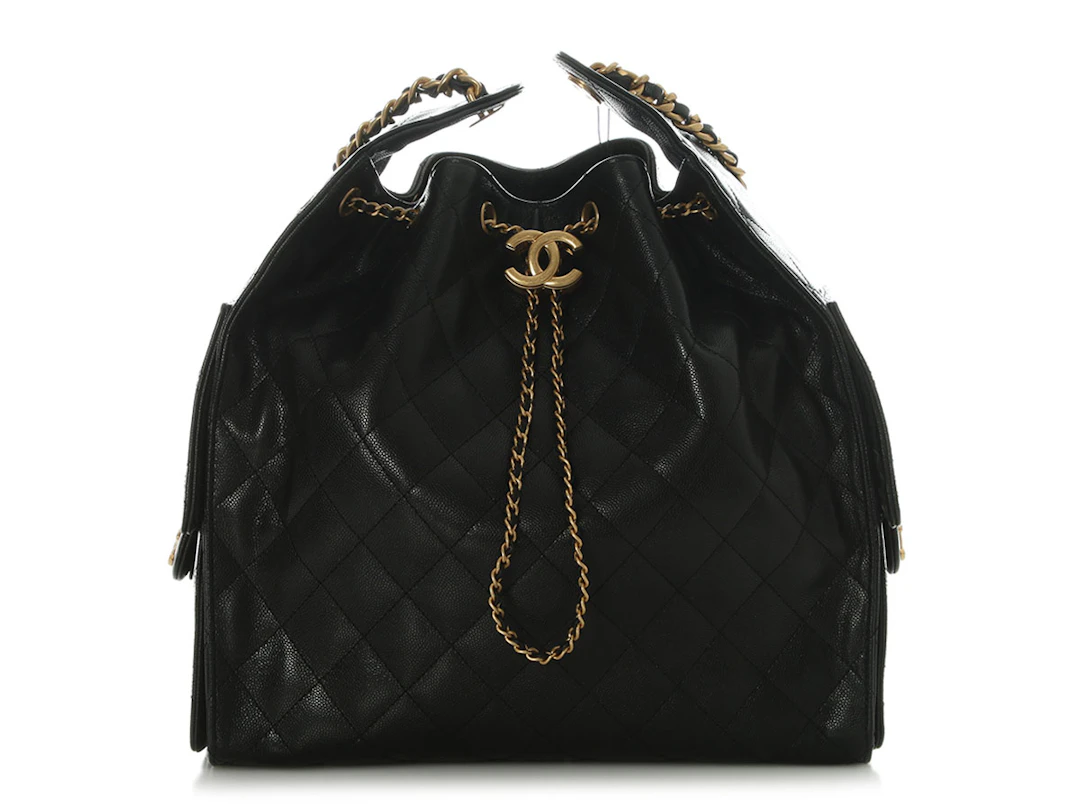 Black Quilted Caviar Medium 25 Aged Gold Hardware, 2026