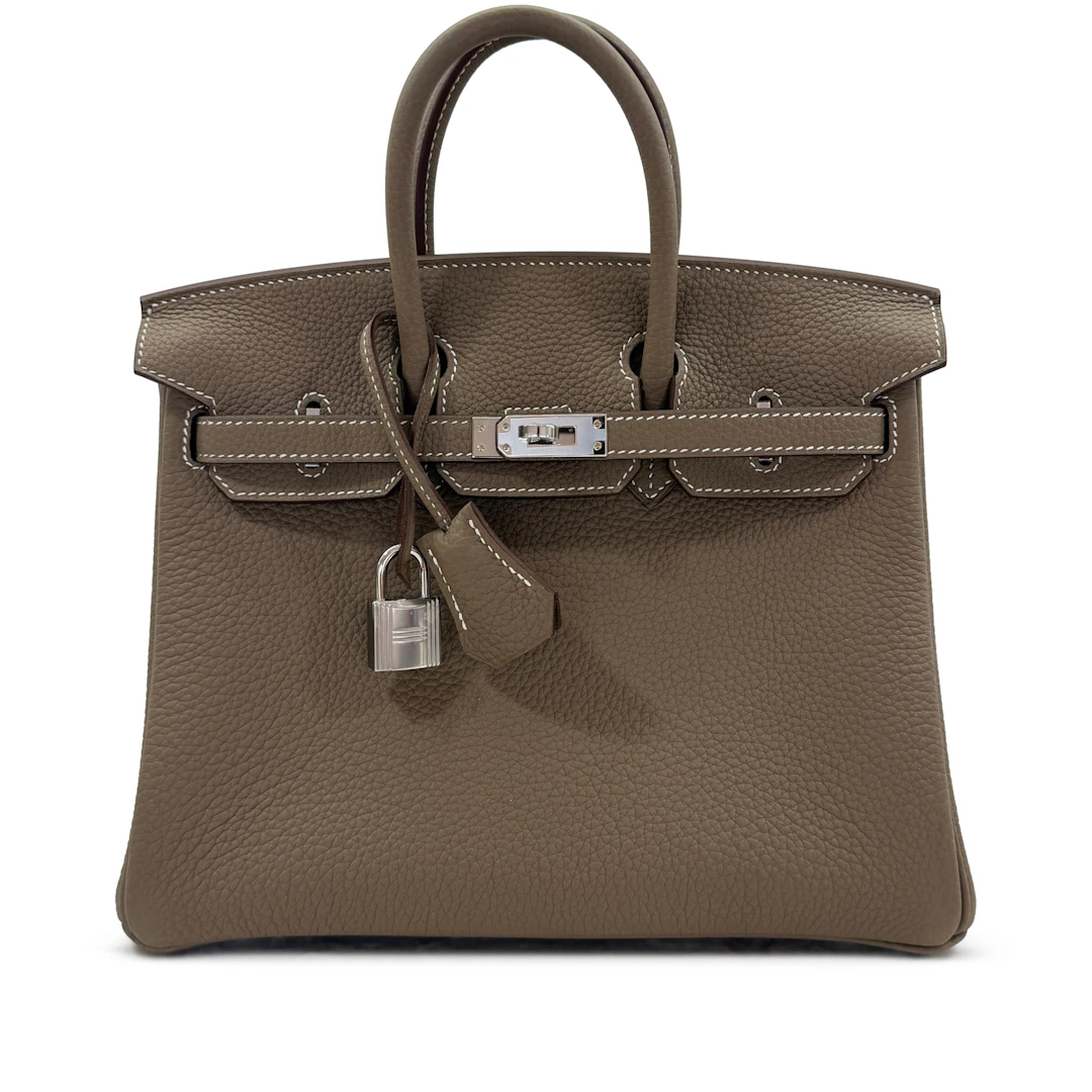 Etoupe Togo Birkin 25 Palladium Hardware, 2026