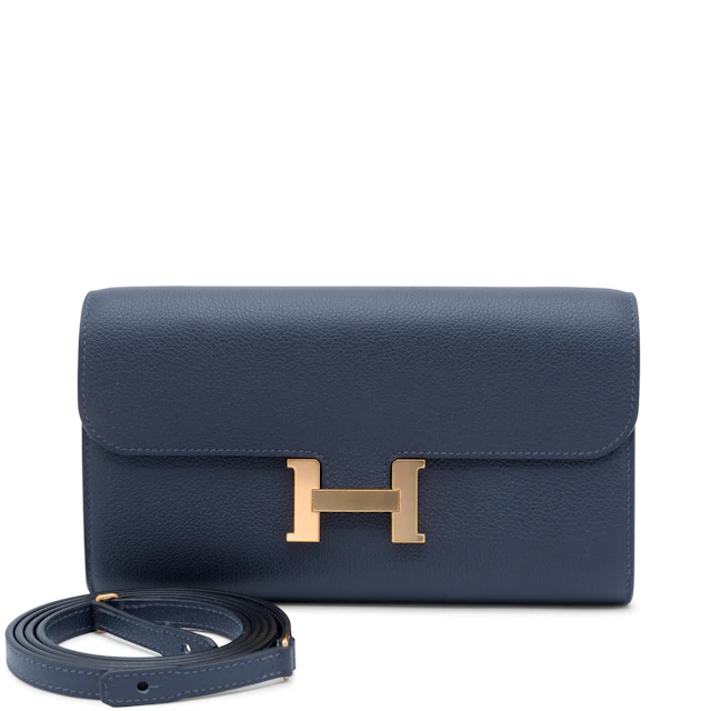 Bleu Nuit Evercolor Constance-To-Go Wallet Rose Gold Hardware, 2021