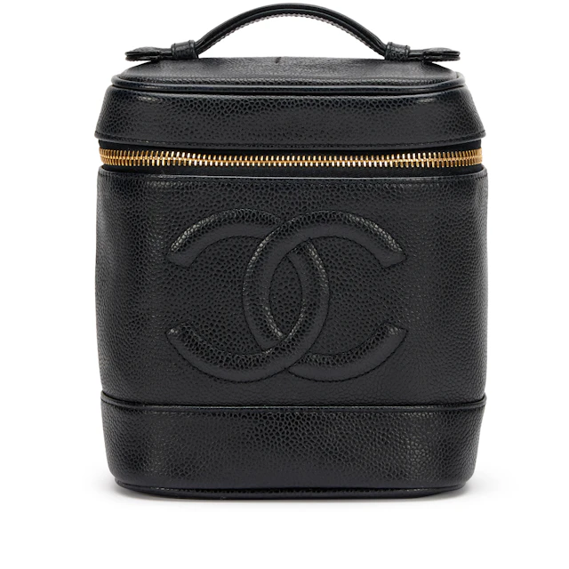 Black Caviar CC Tall Timeless Cosmetic Case Gold Hardware, 2000-2002
