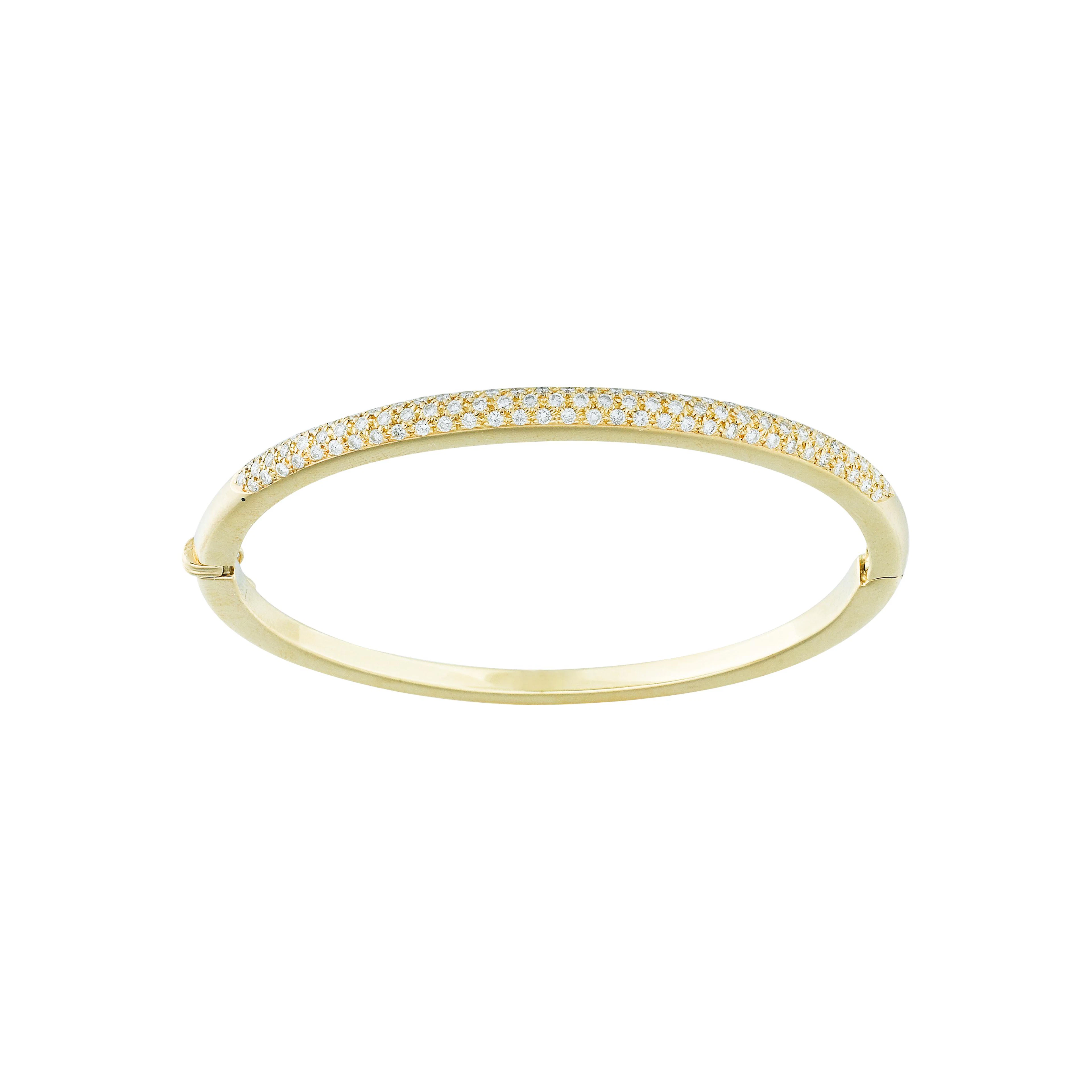 Bracelet jonc or et diamants | Gold and diamond bangle bracelet