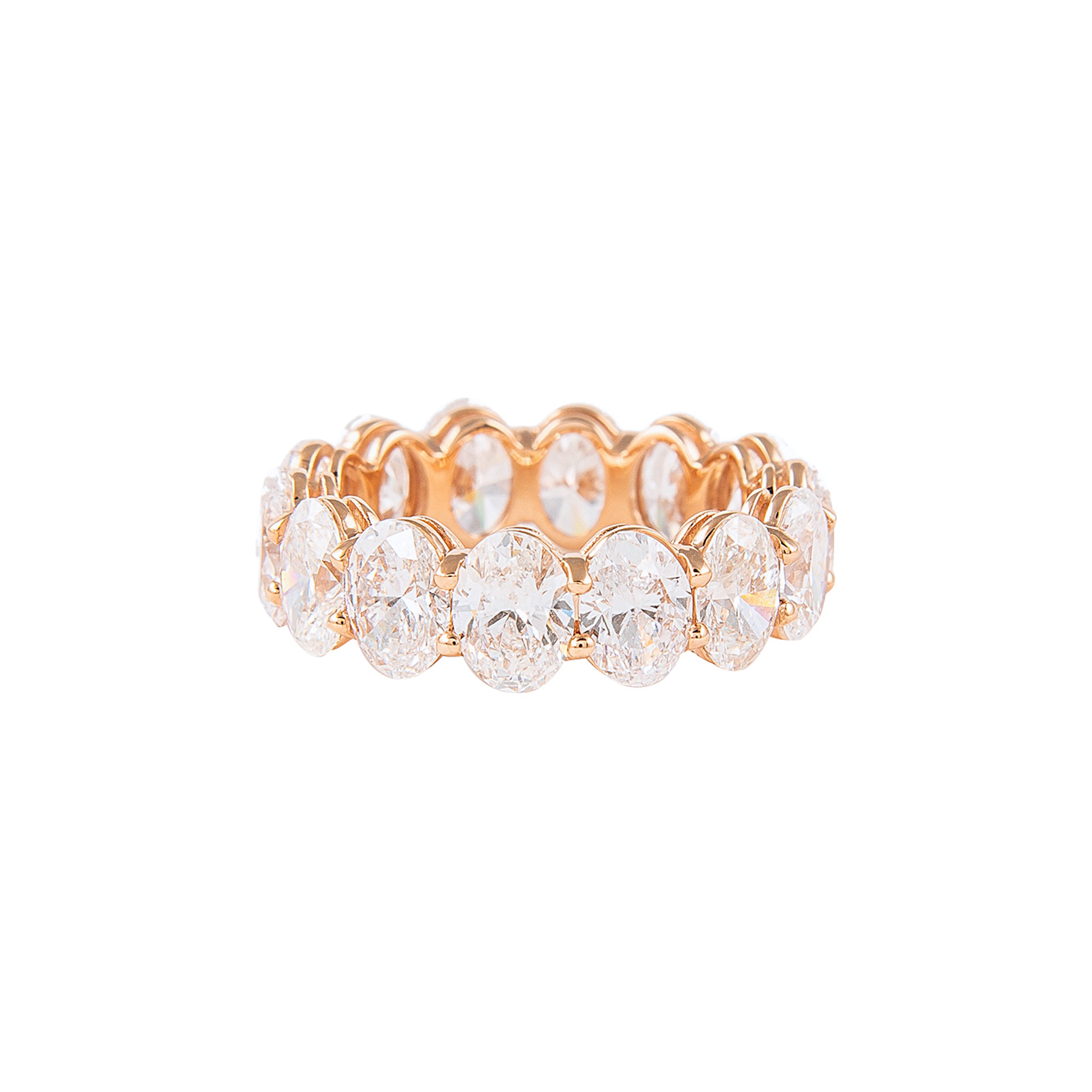Rose Gold and 7.05ctw Oval Cut Diamond Eternity Band Ring
