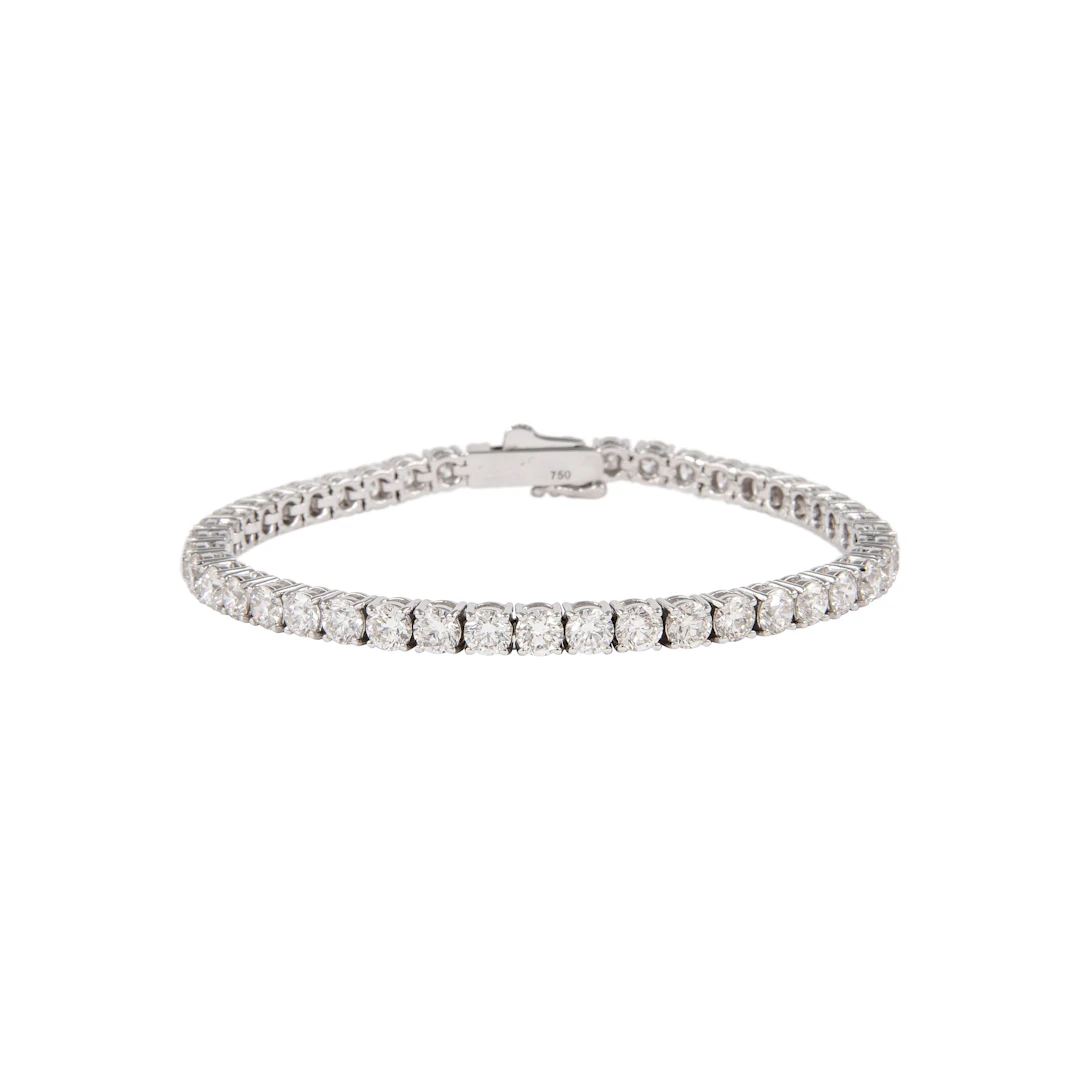 White Gold and 11.05ctw Round Brilliant Cut Diamond Tennis Bracelet