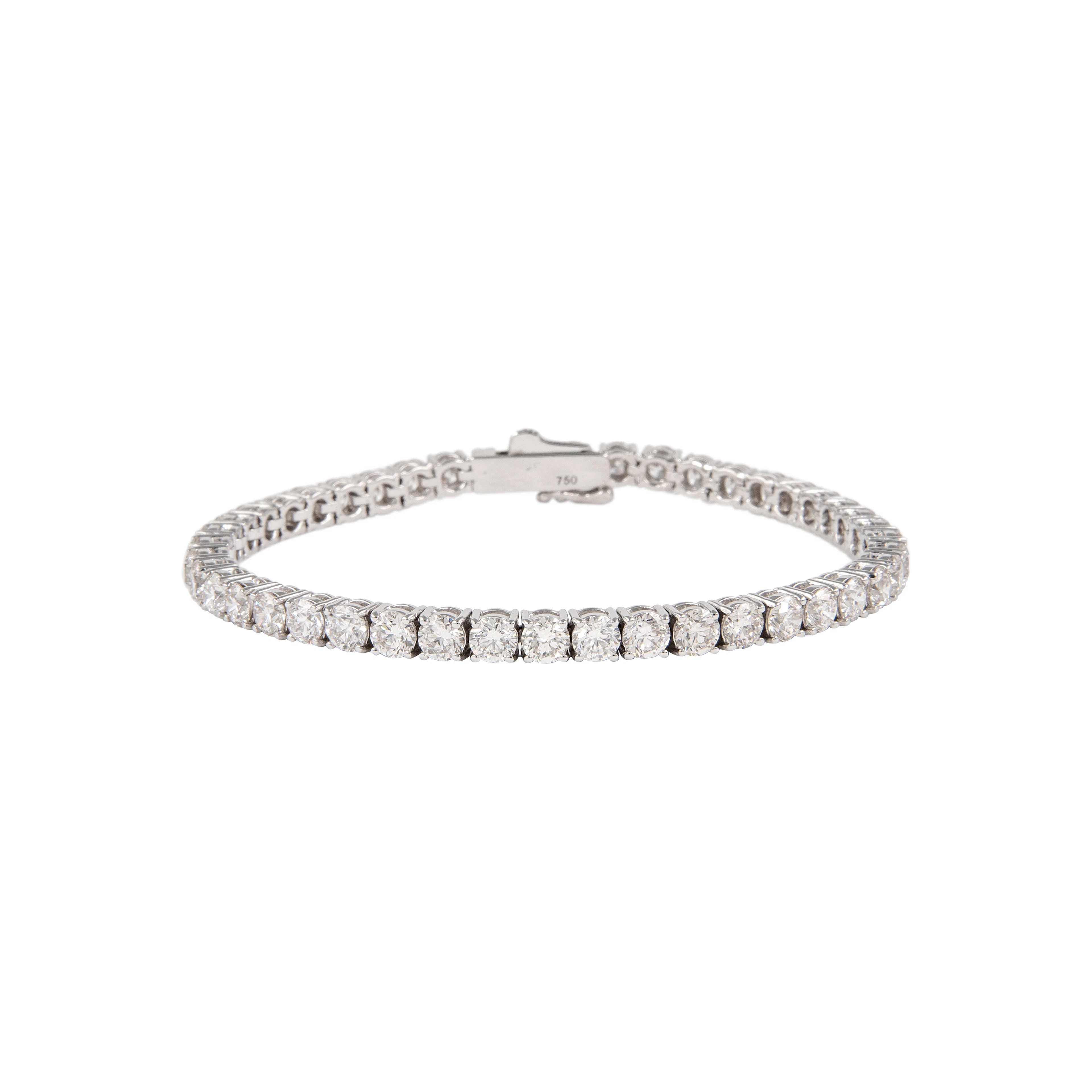 White Gold and 11.05ctw Round Brilliant Cut Diamond Tennis Bracelet