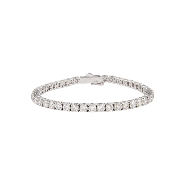 White Gold and 11.05ctw Round Brilliant Cut Diamond Tennis Bracelet