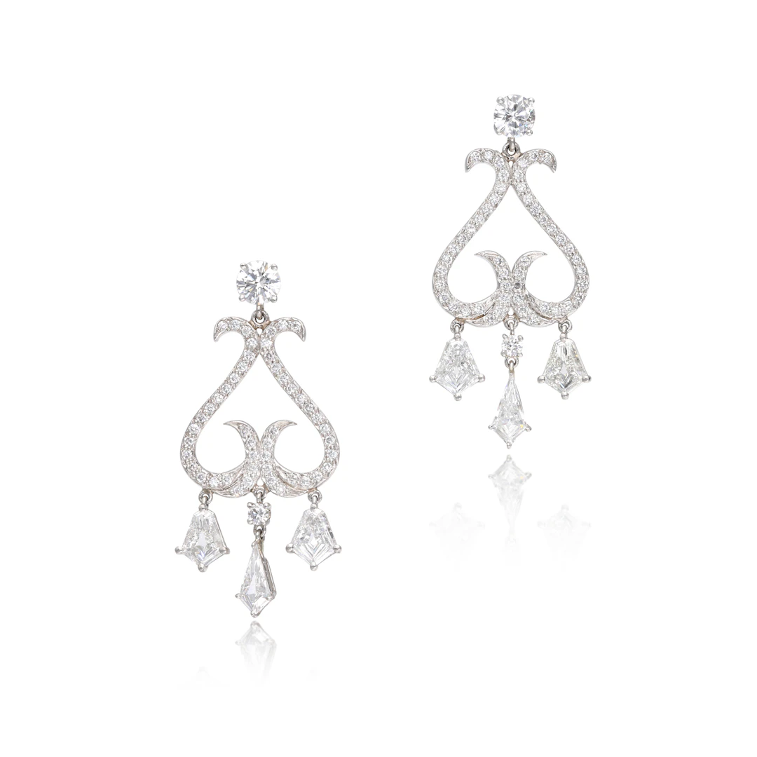 Platinum and Diamond Chandelier Earrings