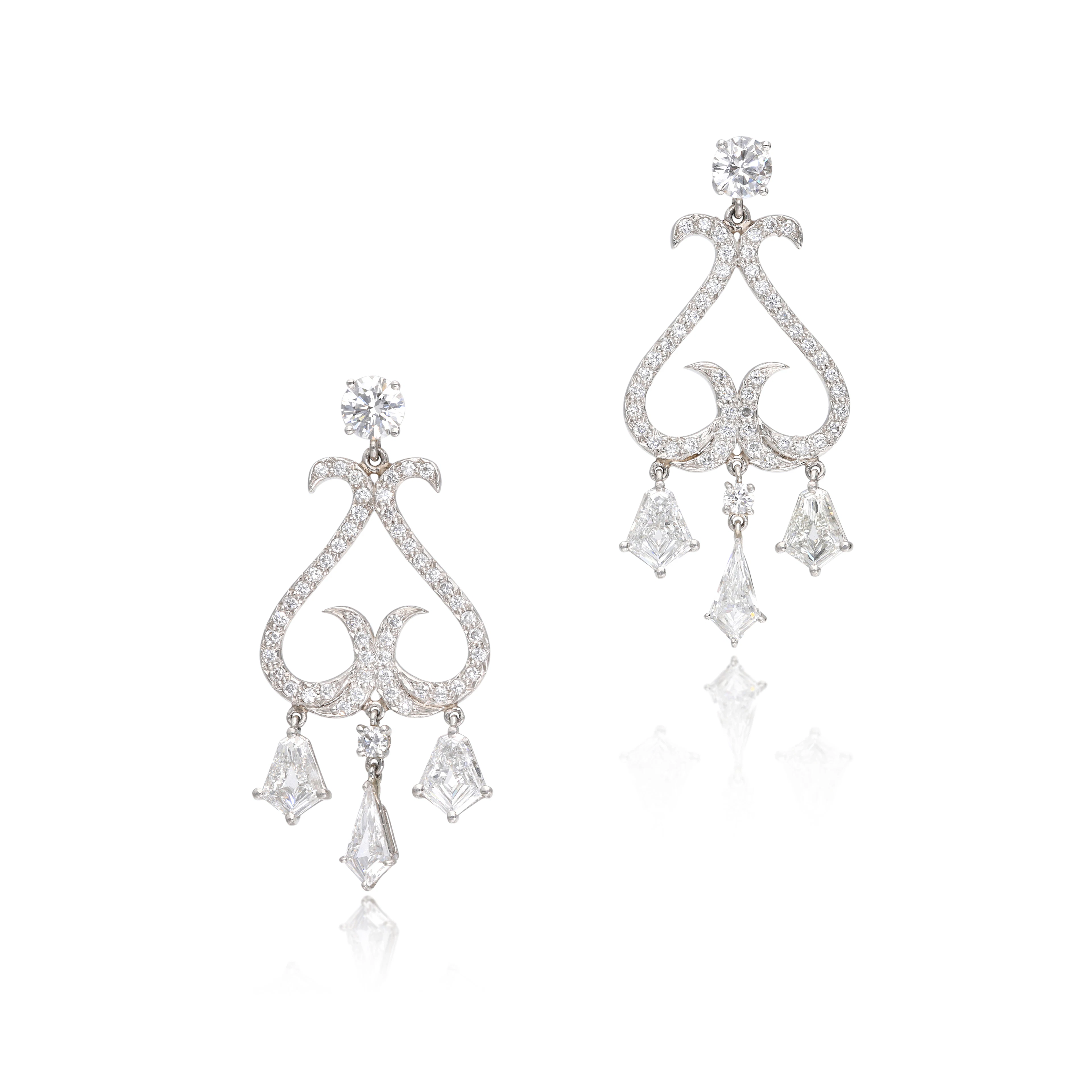 Platinum and Diamond Chandelier Earrings