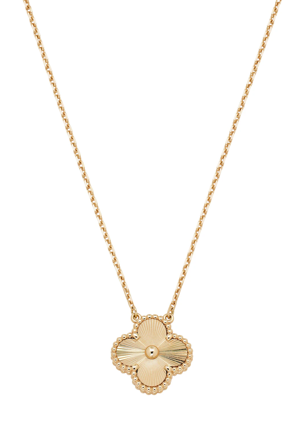 Gold Vintage Alhambra Guilloché Pendant Necklace