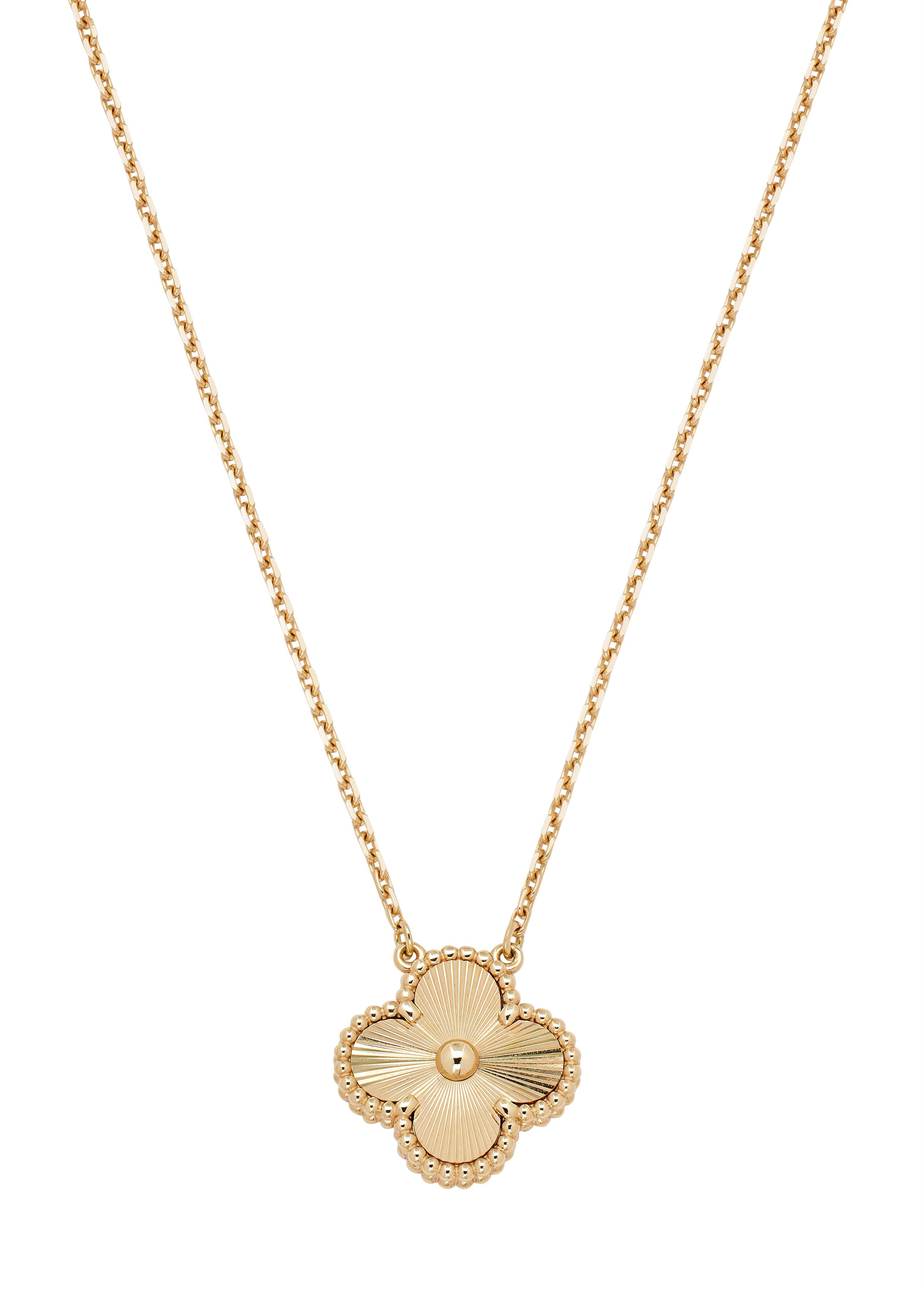 Gold Vintage Alhambra Guilloché Pendant Necklace