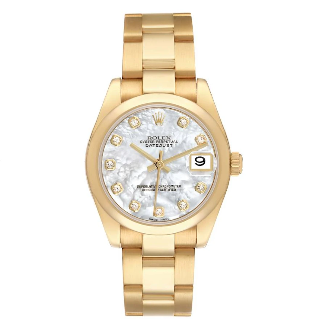 President Datejust (Reference 178248). A 31mm yellow gold diamond-set