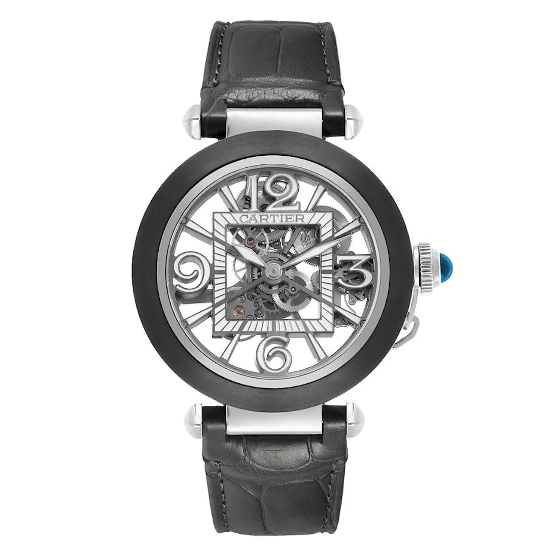 Pasha de Cartier (Reference WHPA0017). A 41mm black ADLC stainless