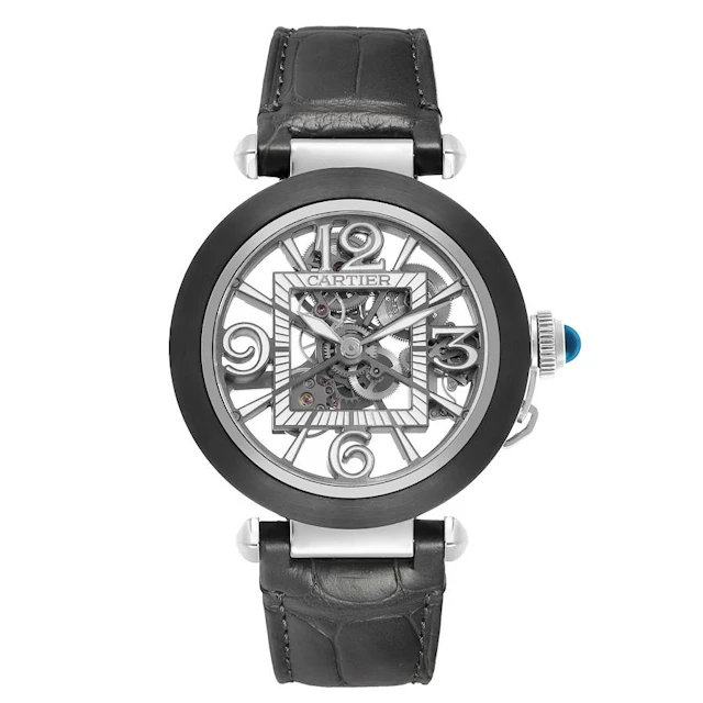 Pasha de Cartier (Reference WHPA0017). A 41mm black ADLC stainless