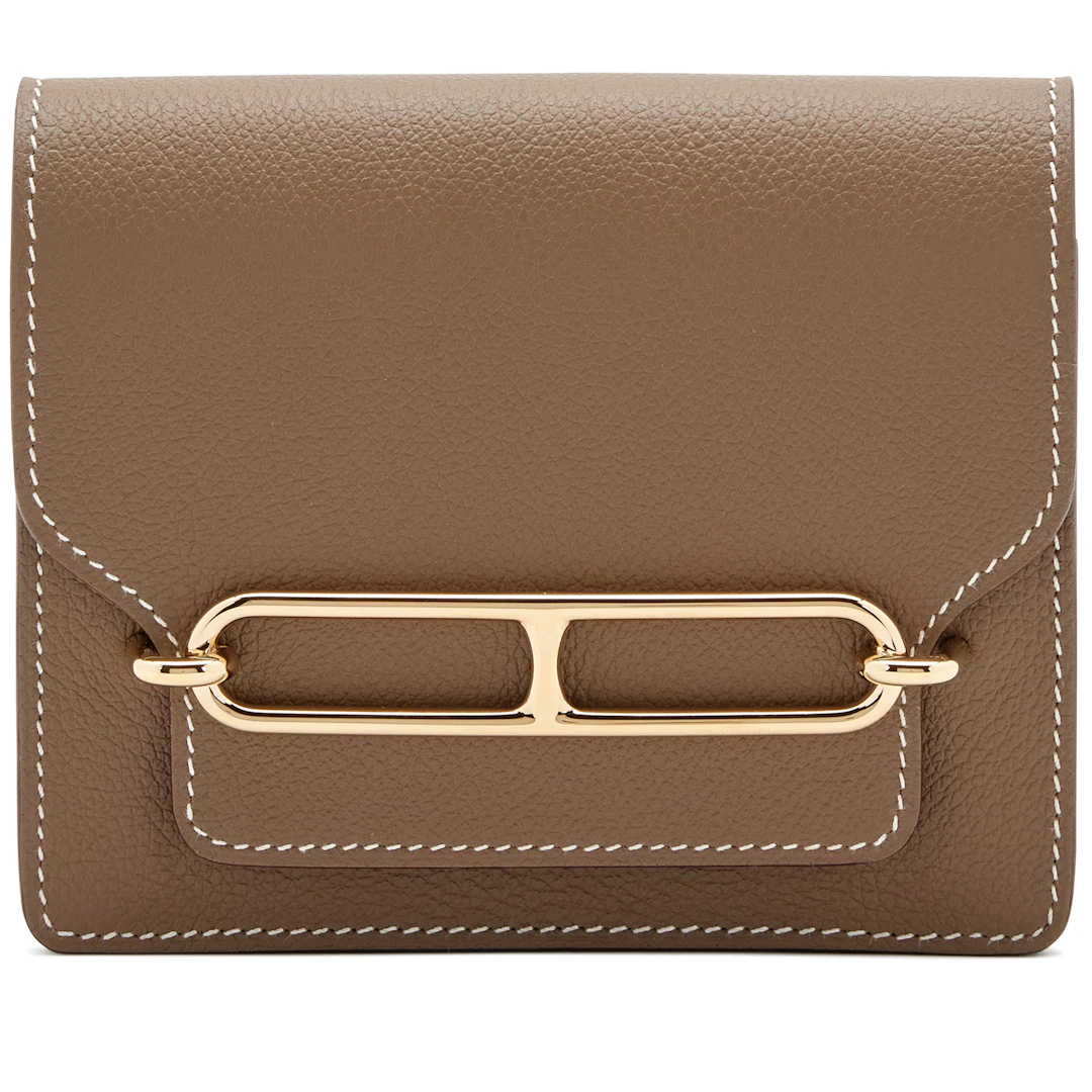 Etoupe Evercolor Roulis Slim Wallet Gold Hardware, 2023