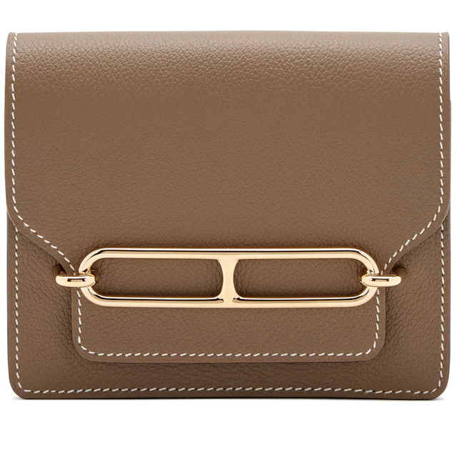 Etoupe Evercolor Roulis Slim Wallet Gold Hardware, 2023