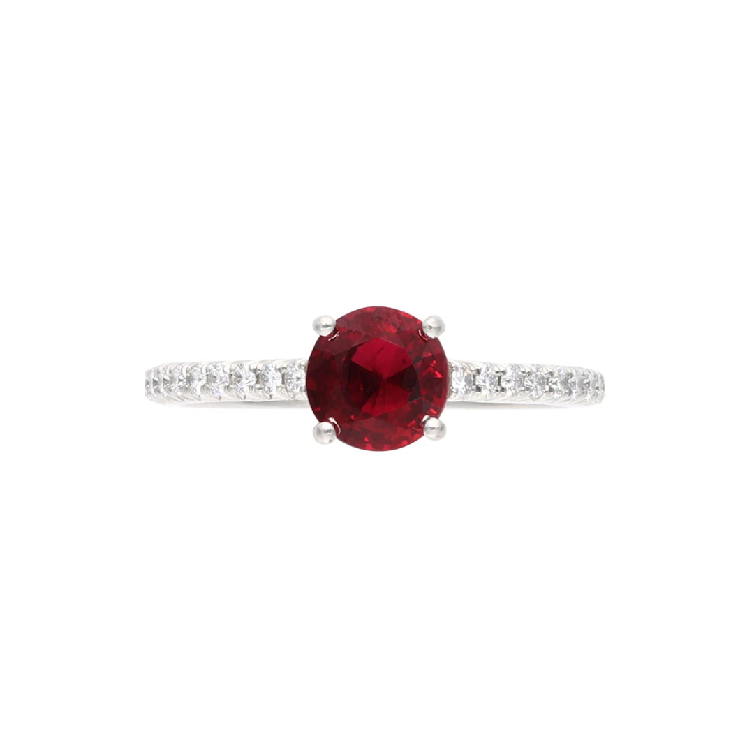 Platinum, 1.17ct Mozambique Ruby and Diamond Ring