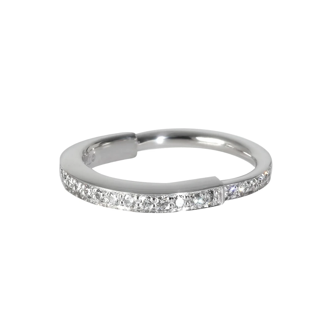 White Gold and Diamond Lock Ring
