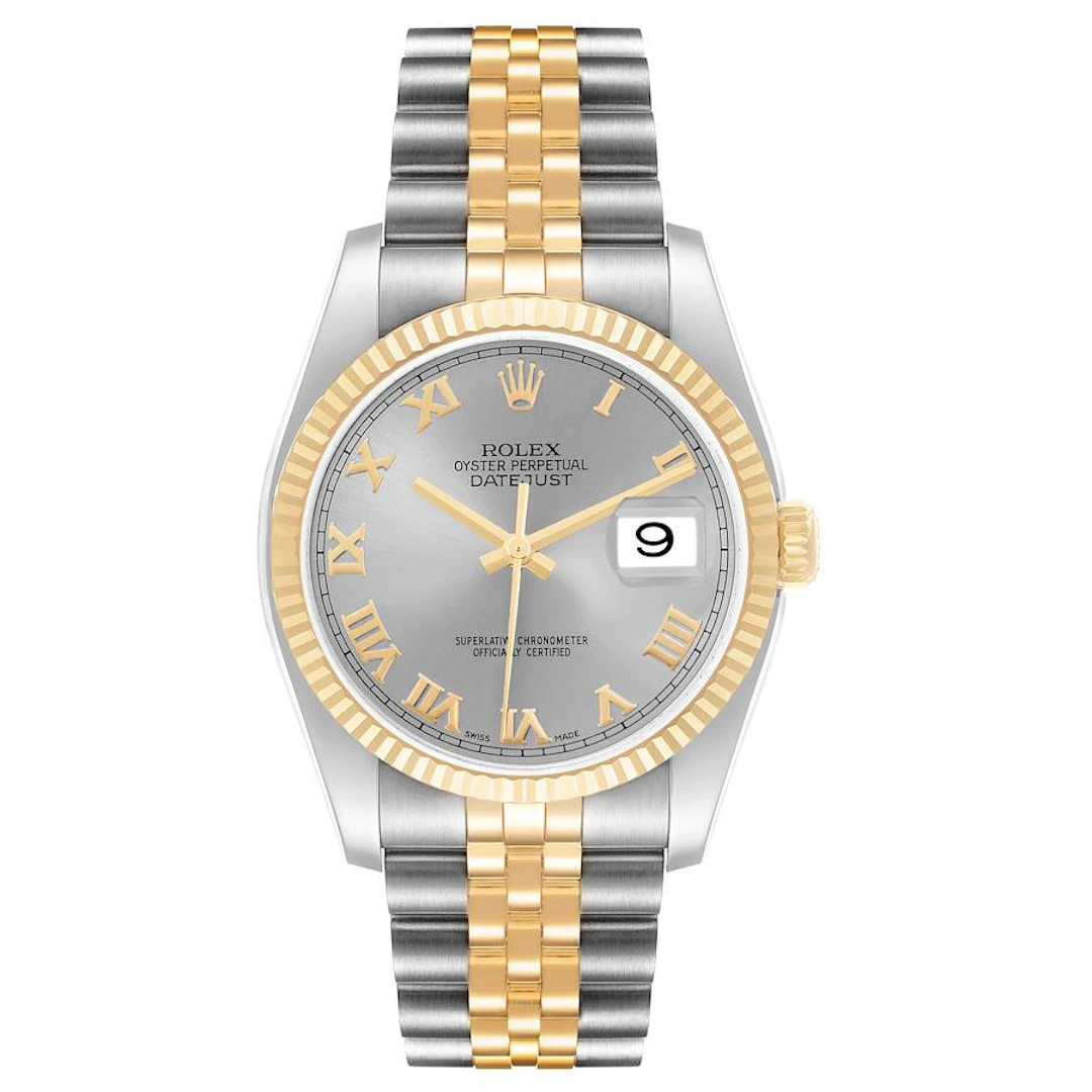 Datejust (Reference 116233). A 36mm stainless steel yellow gold automatic
