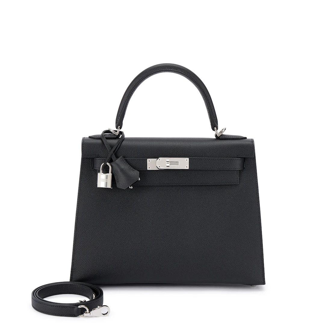 Black Epsom Kelly 28 Sellier Palladium Hardware, 2026