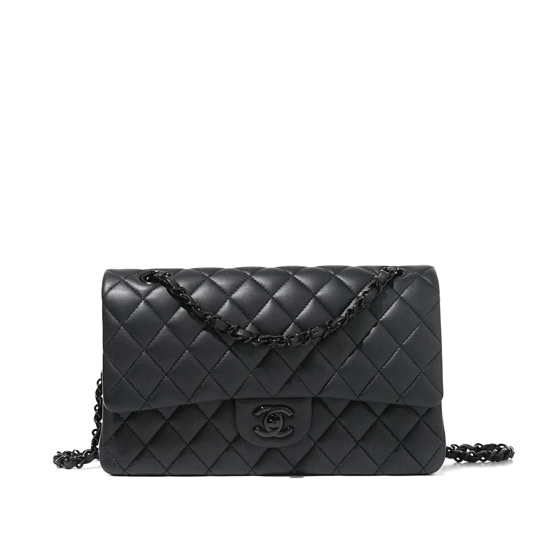 So Black Quilted Lambskin Classic Timeless Double Flap Black Hardware, 2023