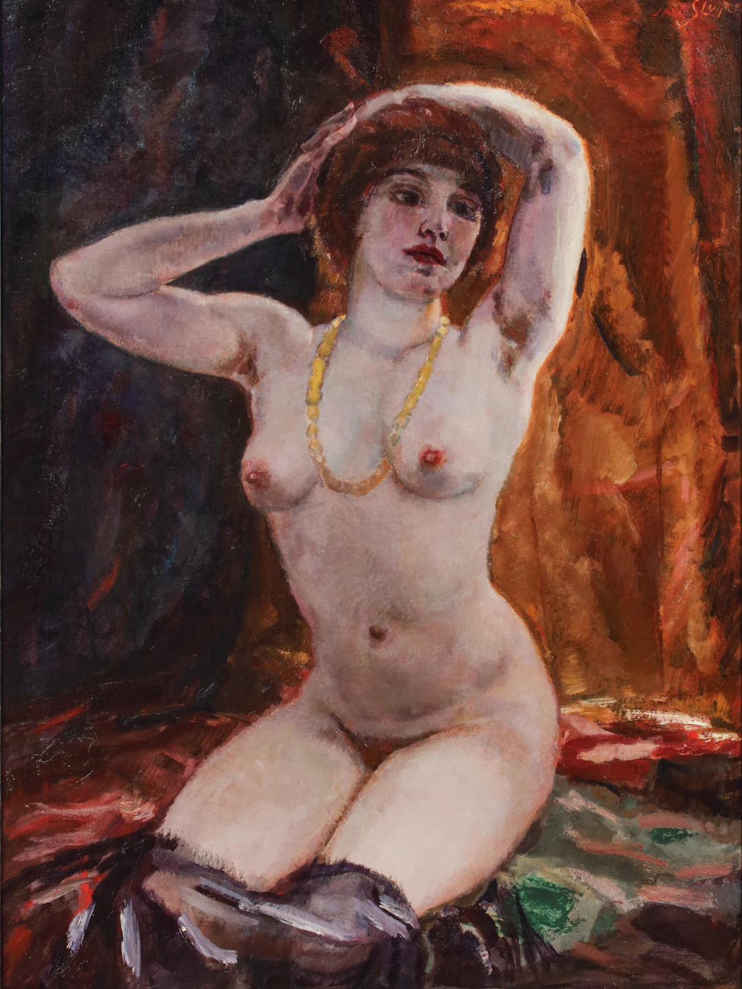 Seated nude with necklace