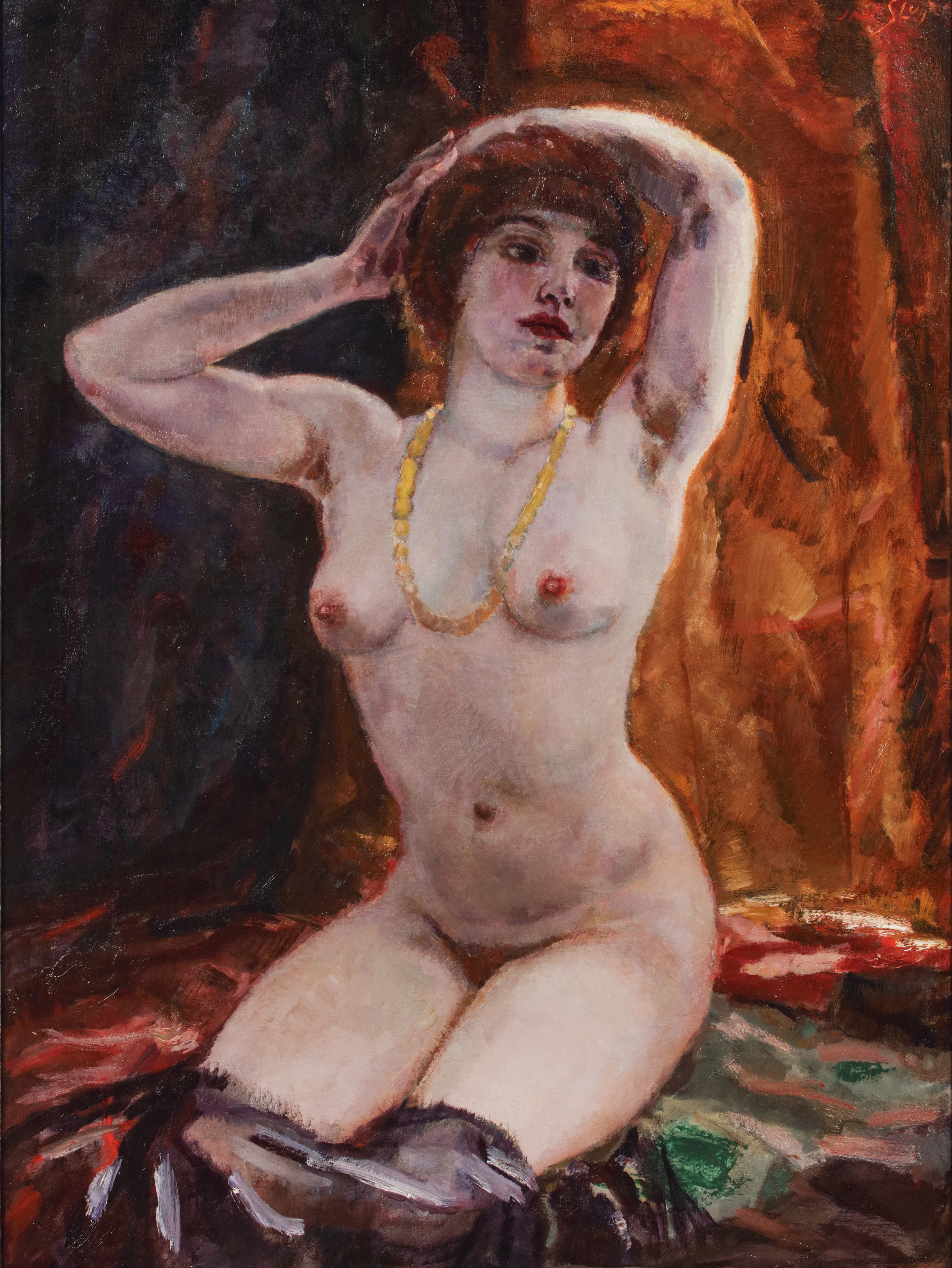 Seated nude with necklace