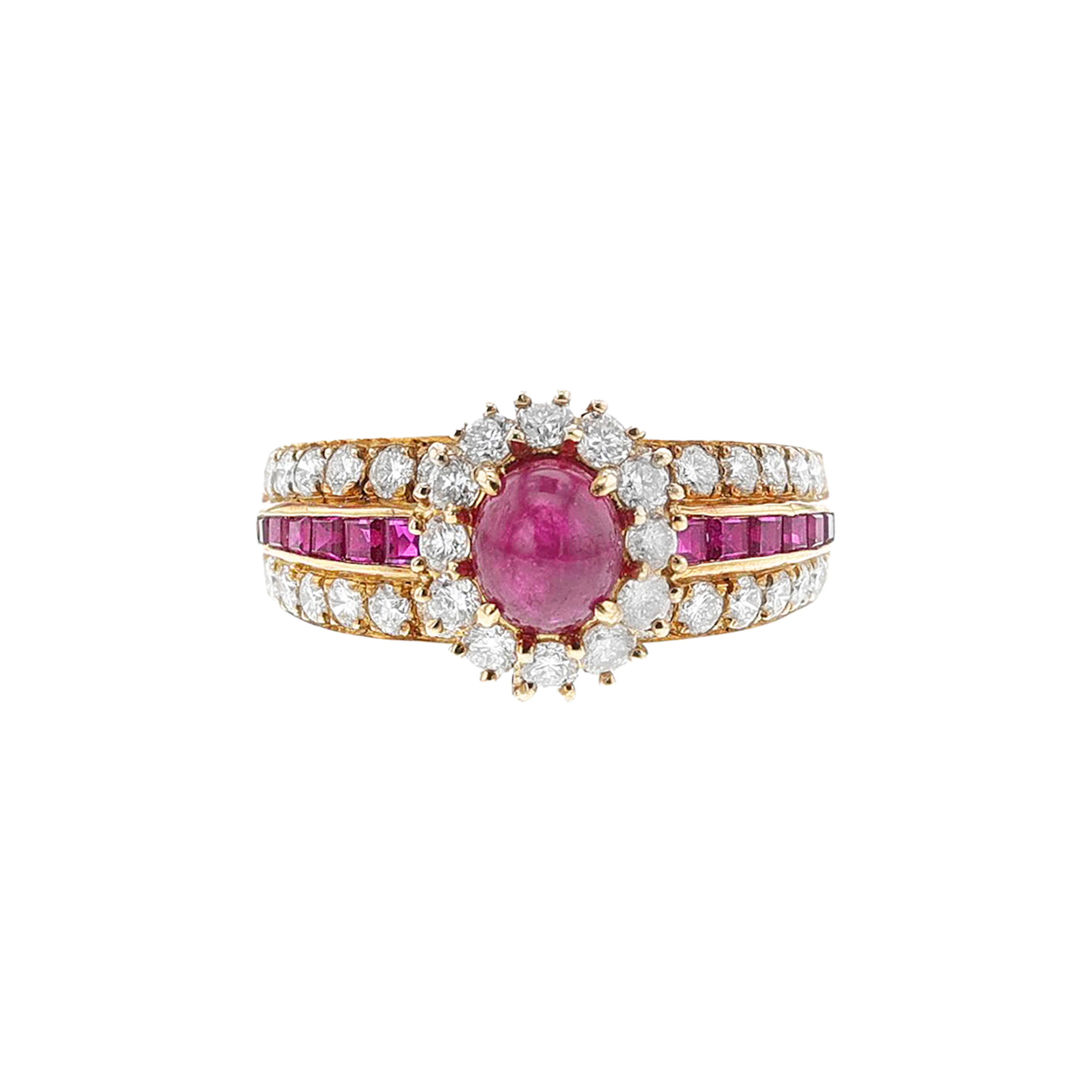 Vintage Gold, Ruby and Diamond Ring