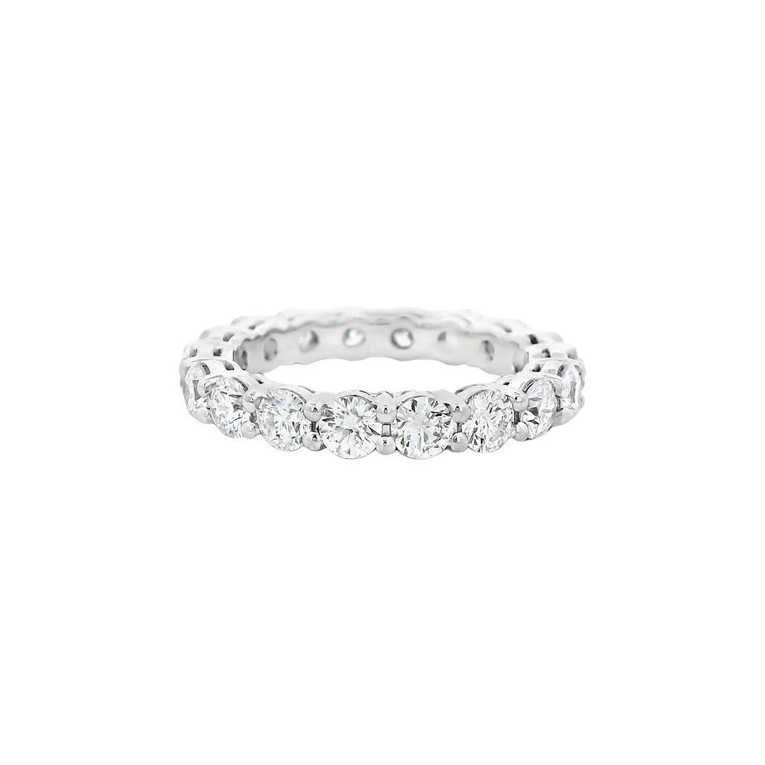 Platinum and 2.15ctw Round Brilliant Cut Diamond Eternity Band Ring