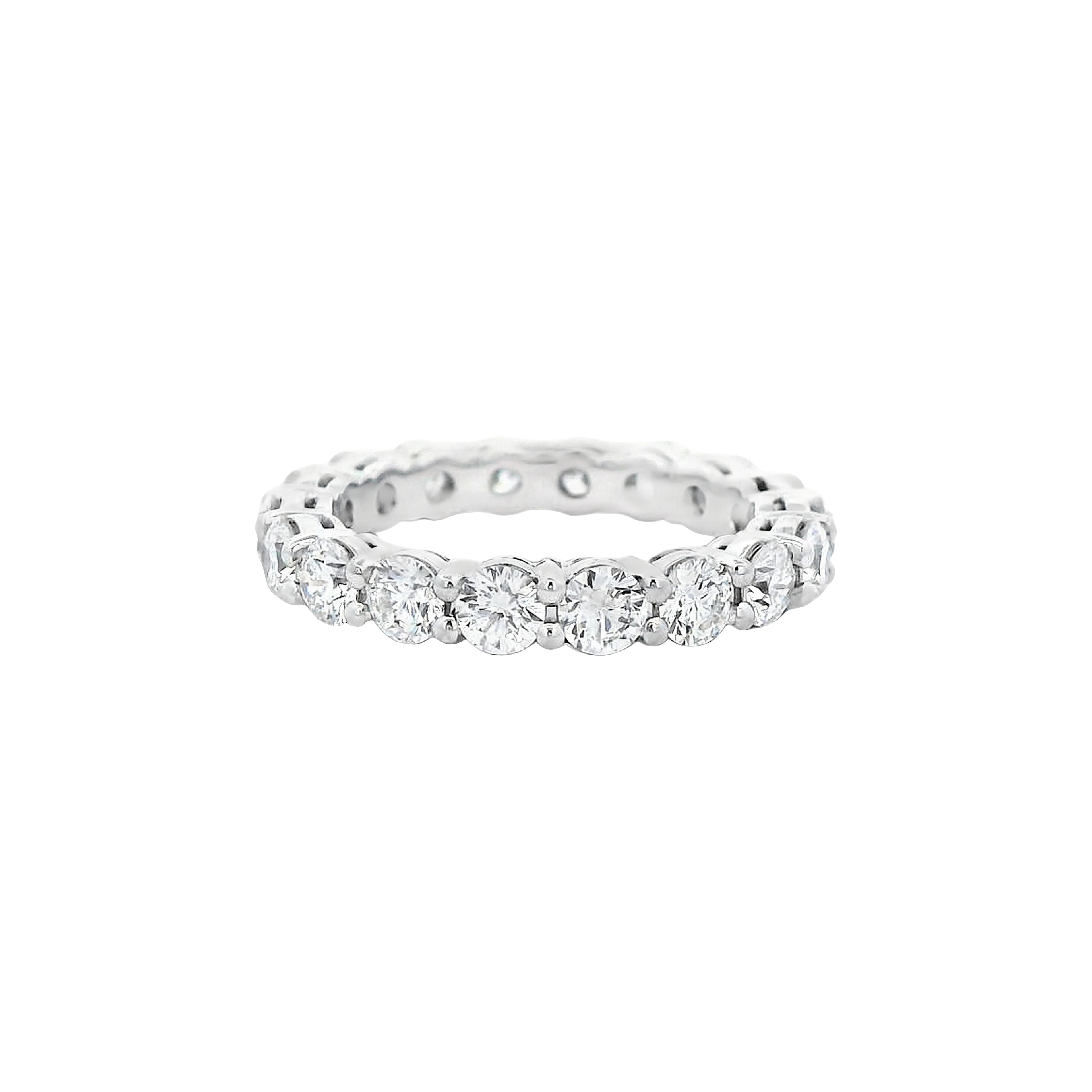 Platinum and 2.15ctw Round Brilliant Cut Diamond Eternity Band Ring