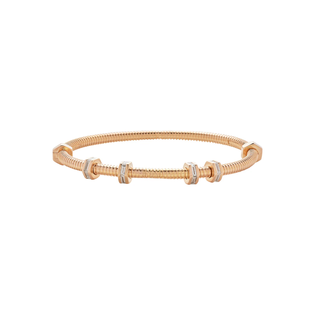 Rose Gold and Diamond Écrou Bangle Bracelet