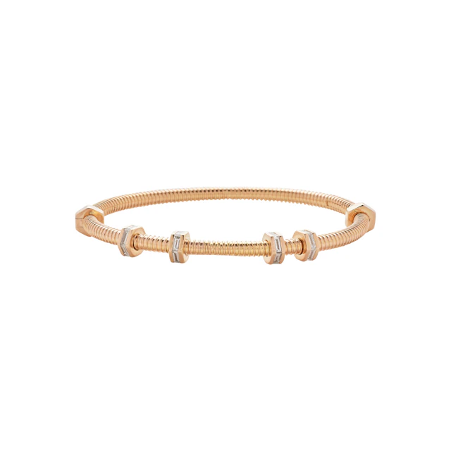 Rose Gold and Diamond Écrou Bangle Bracelet