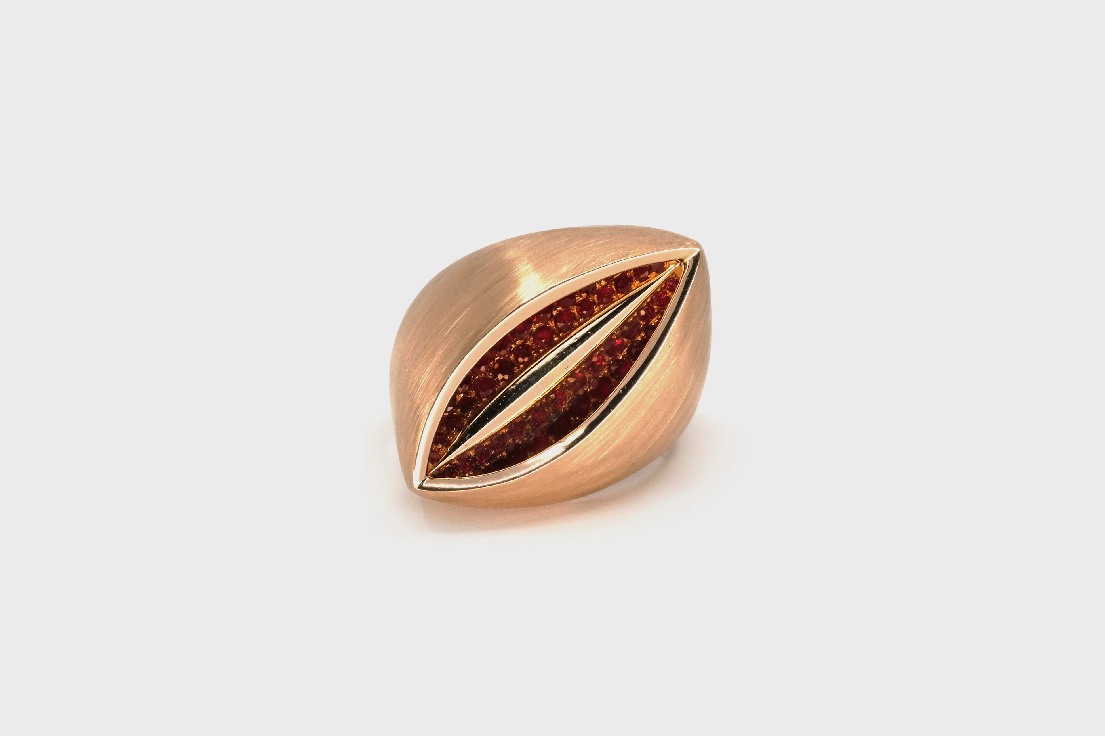 Seed-Leaf Ruby Reflections Ring