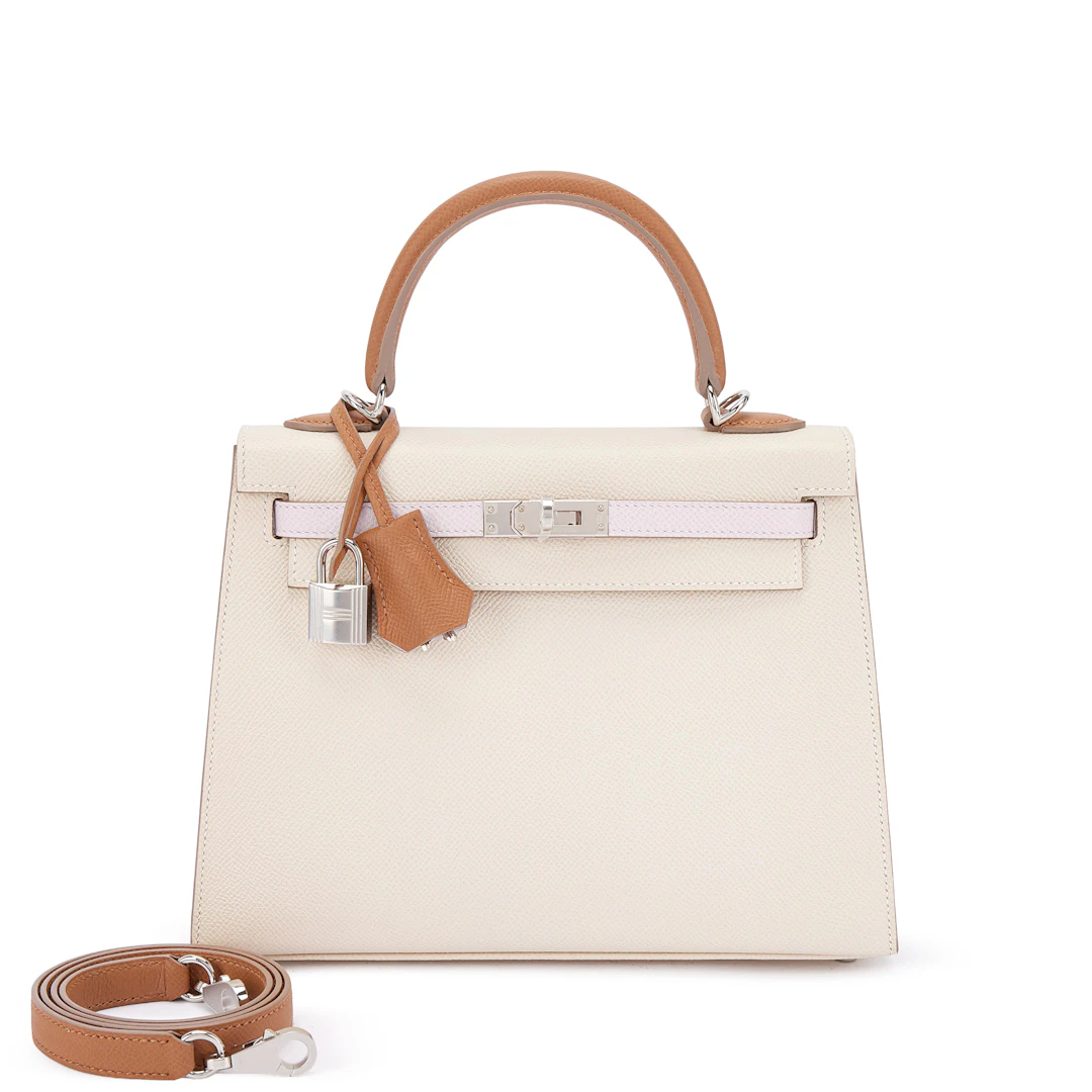 Limited Edition Craie, Mauve Pale and Gold Epsom Tri-Color Kelly 25