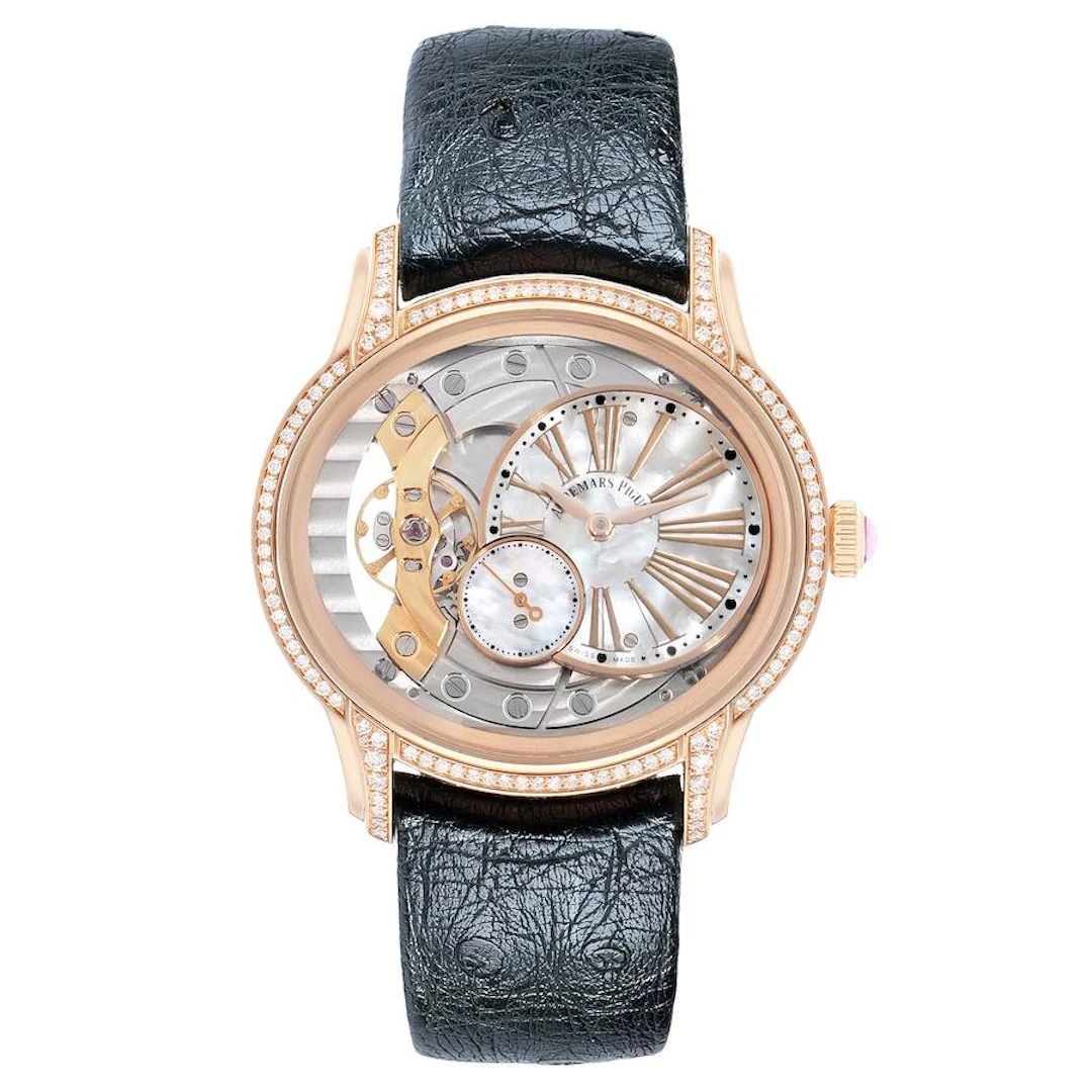 Millenary (Reference 77247OR). A 39.5mm rose gold diamond-set manual