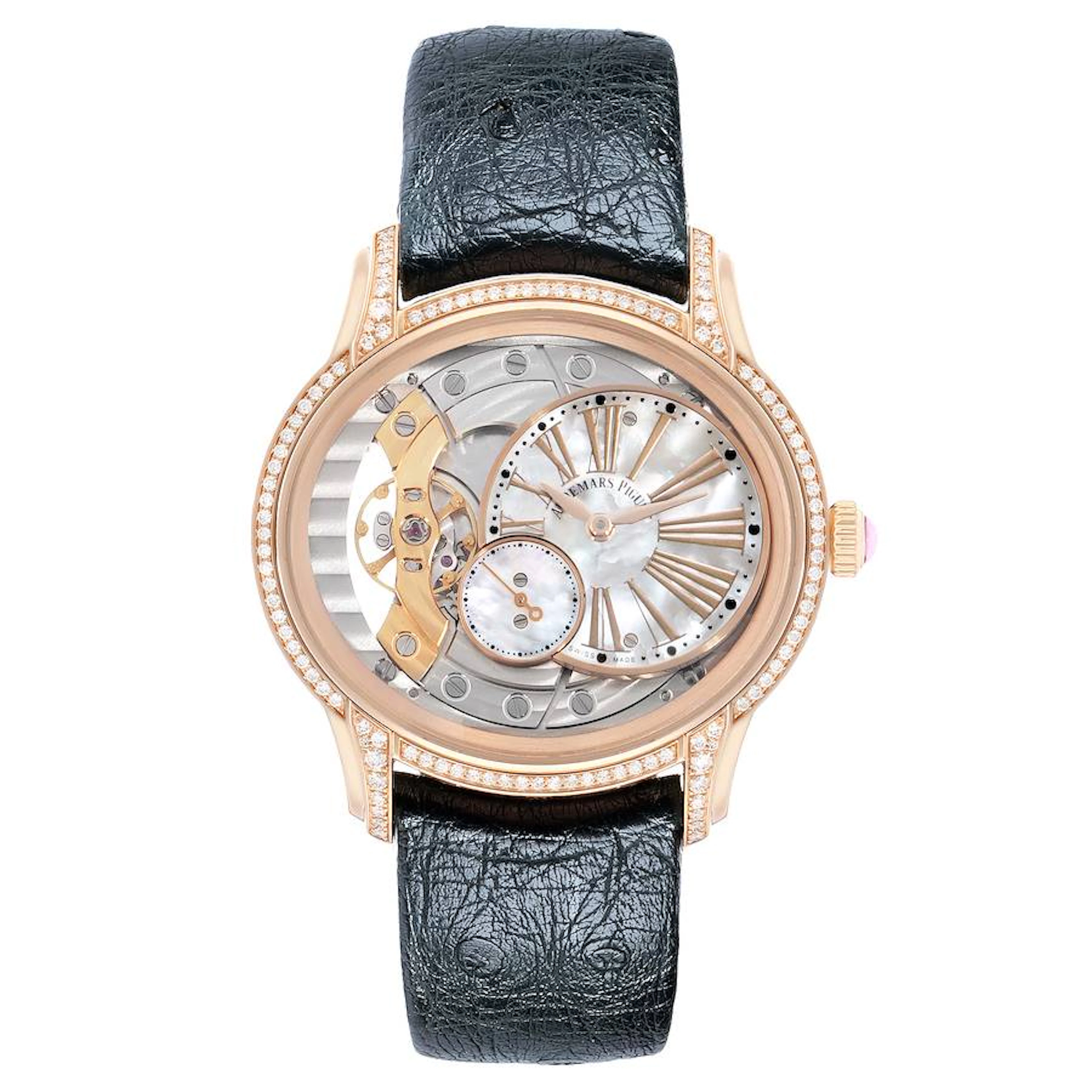 Millenary (Reference 77247OR). A 39.5mm rose gold diamond-set manual